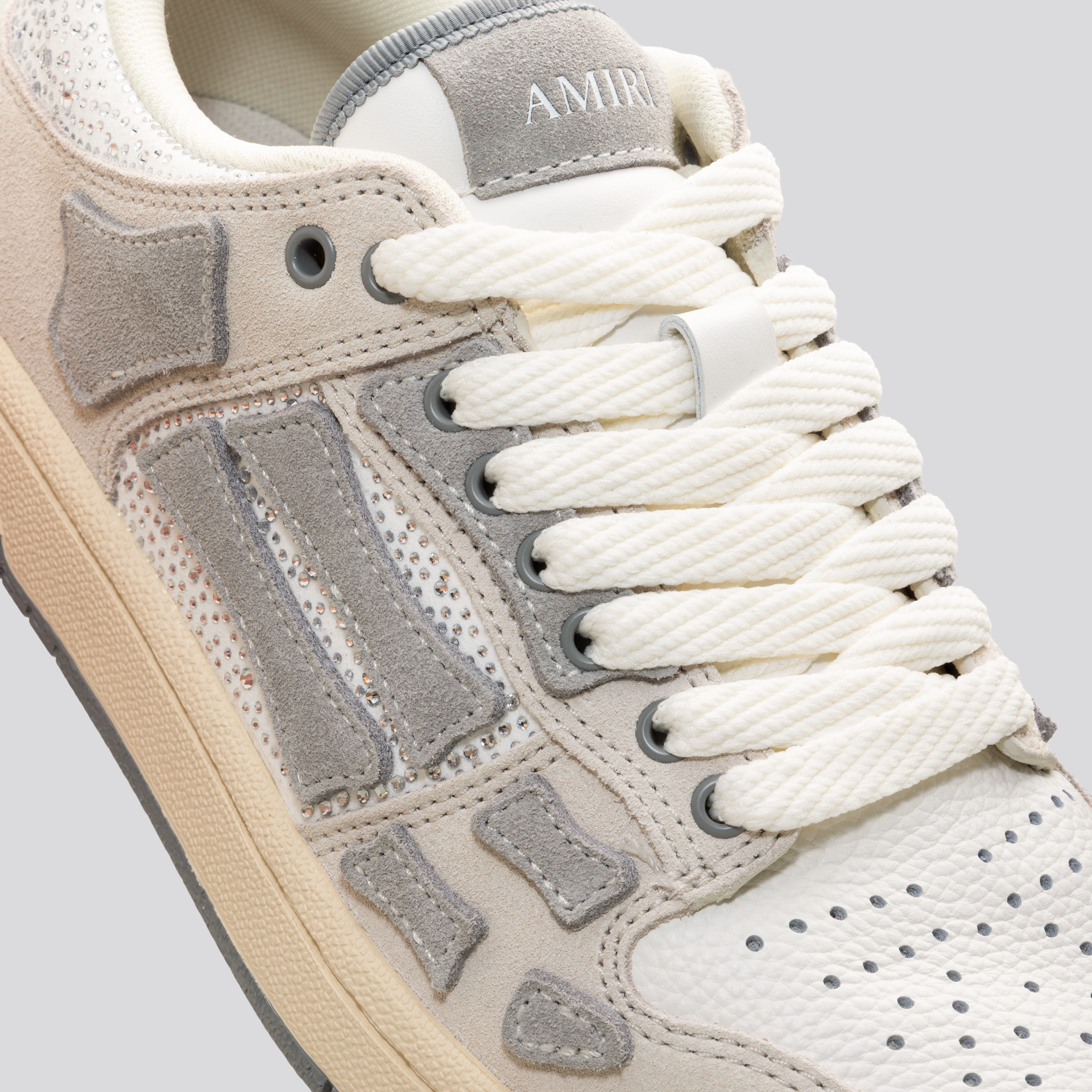 Sneakers Crema AMIRI Crystal Suede Skel