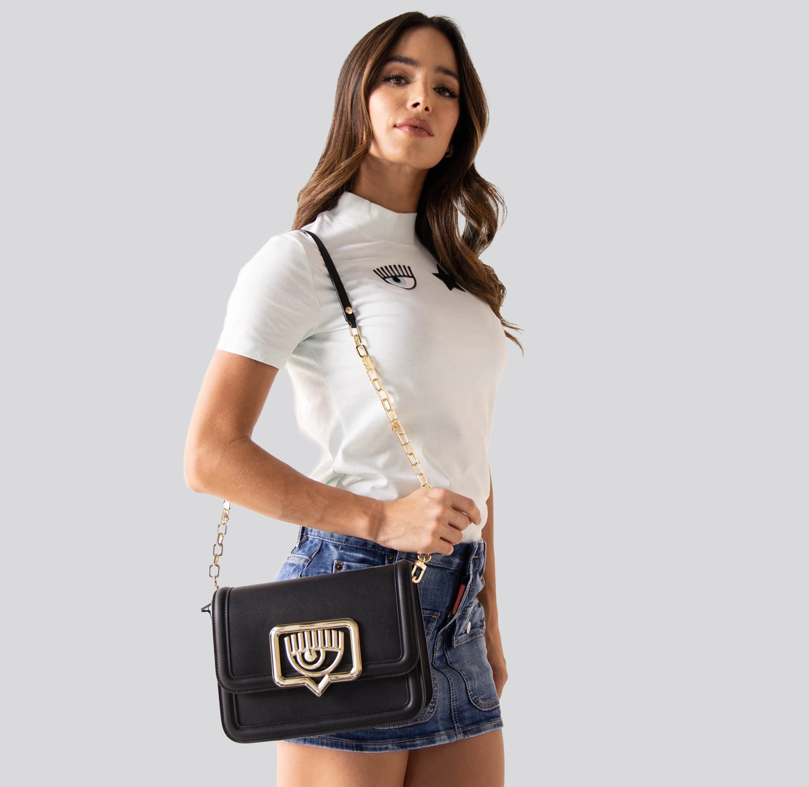 Camiseta Azul Claro Chiara Ferragni Eyelike Logo