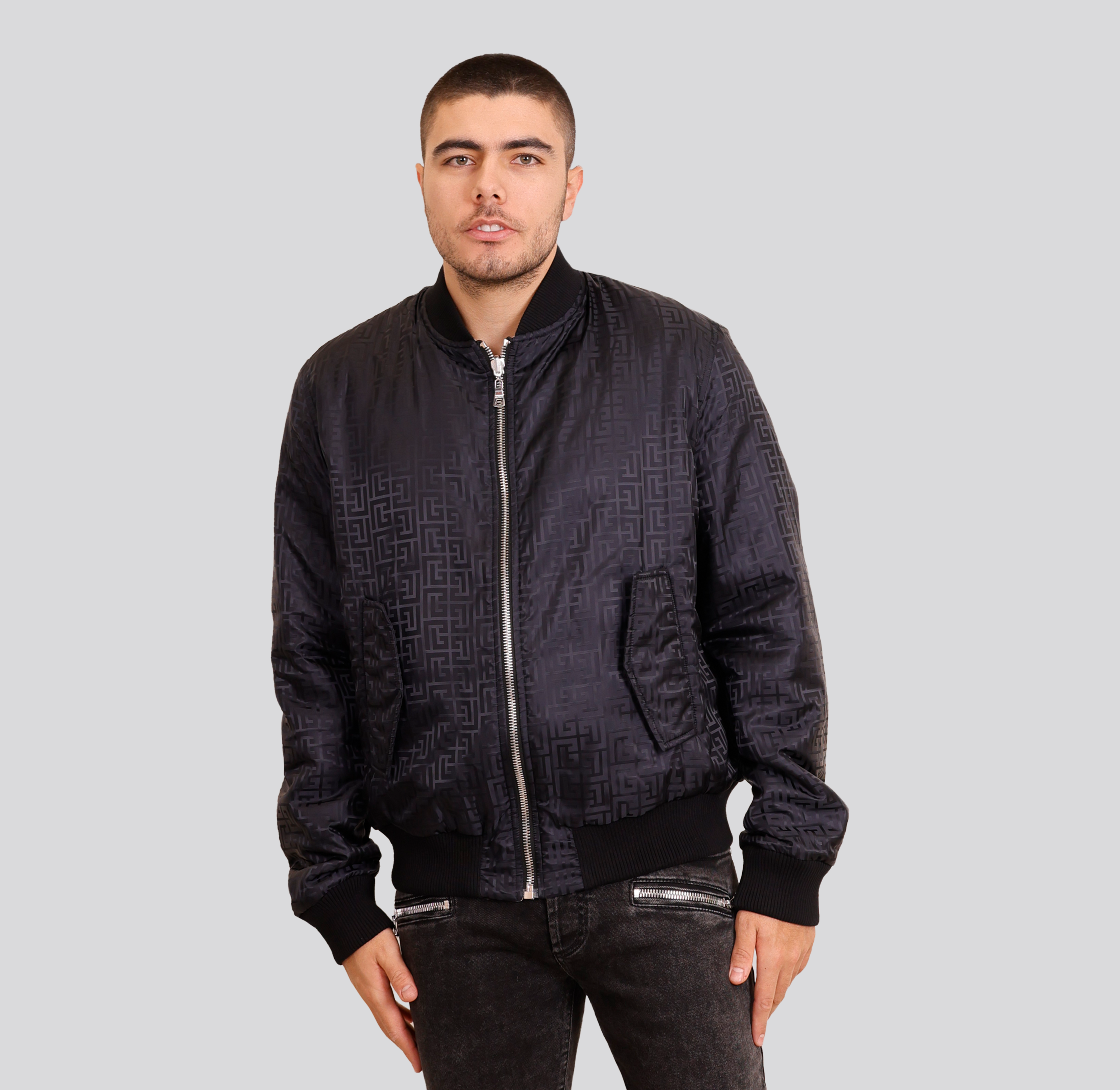 Chaqueta Negro Balmain Logo Reversible