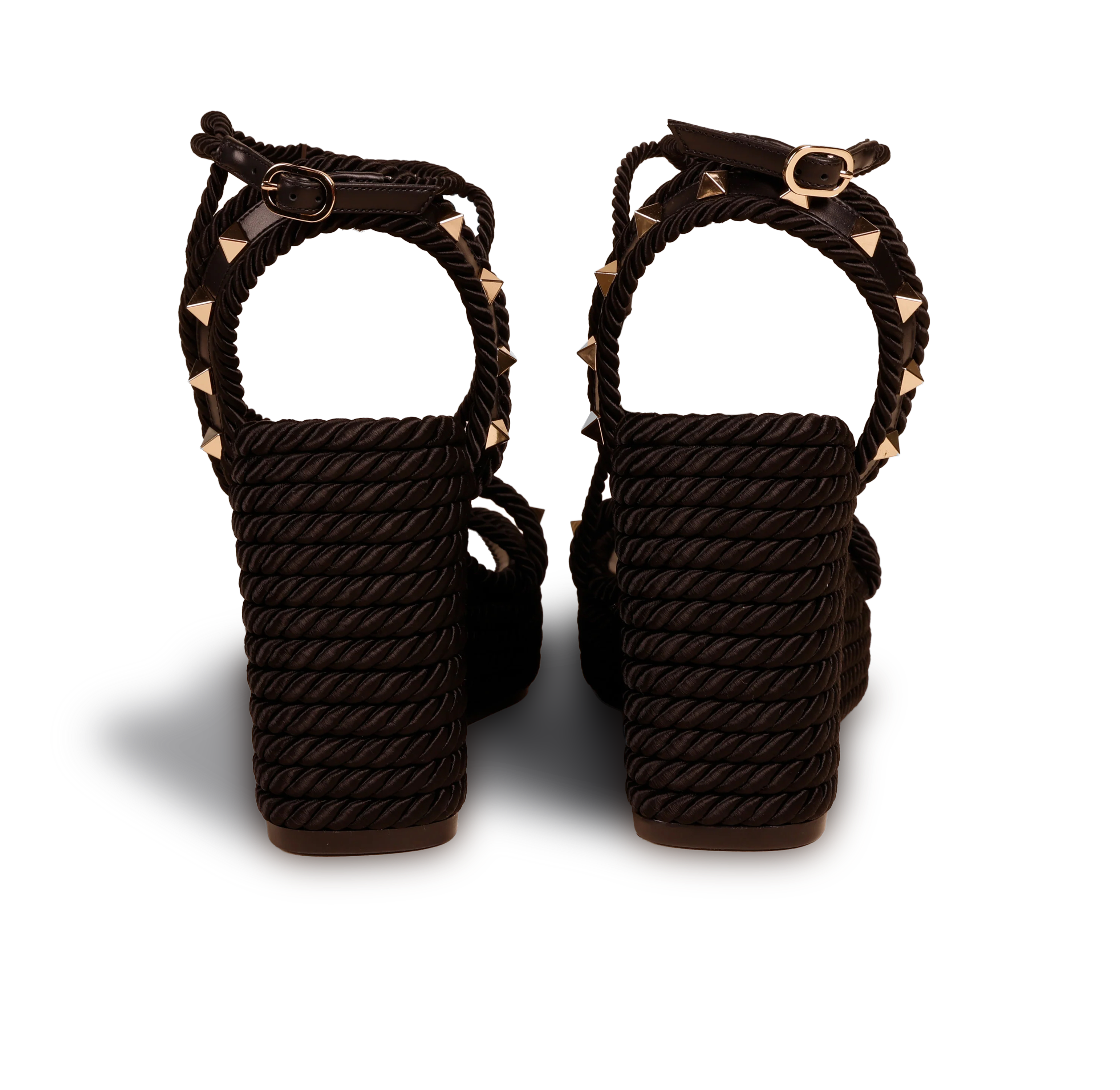 Sandalias de Plataforma Negras Valentino Roman Stud Lace