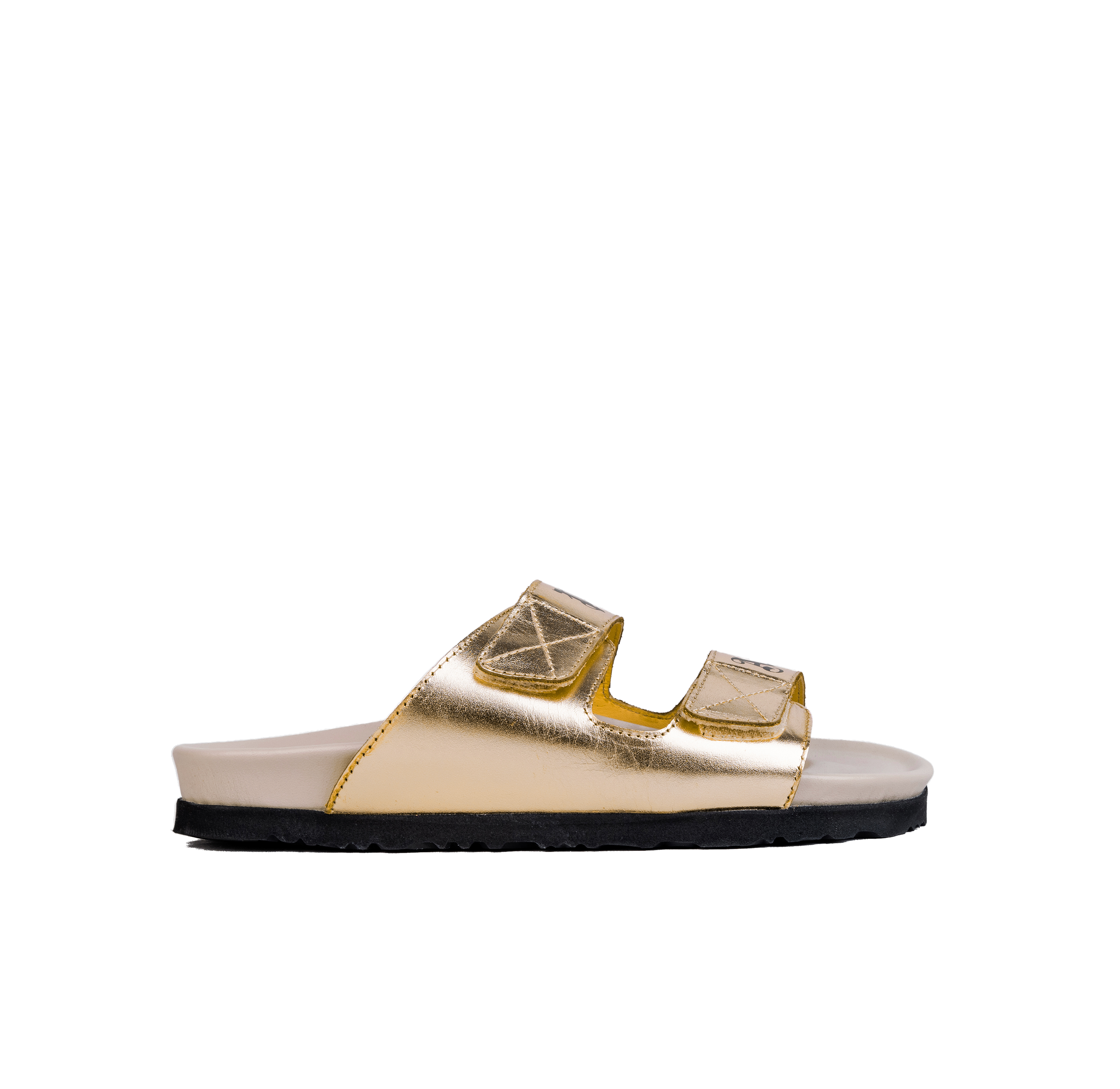 Sandalias Beige Dorado Palm Angels Logo