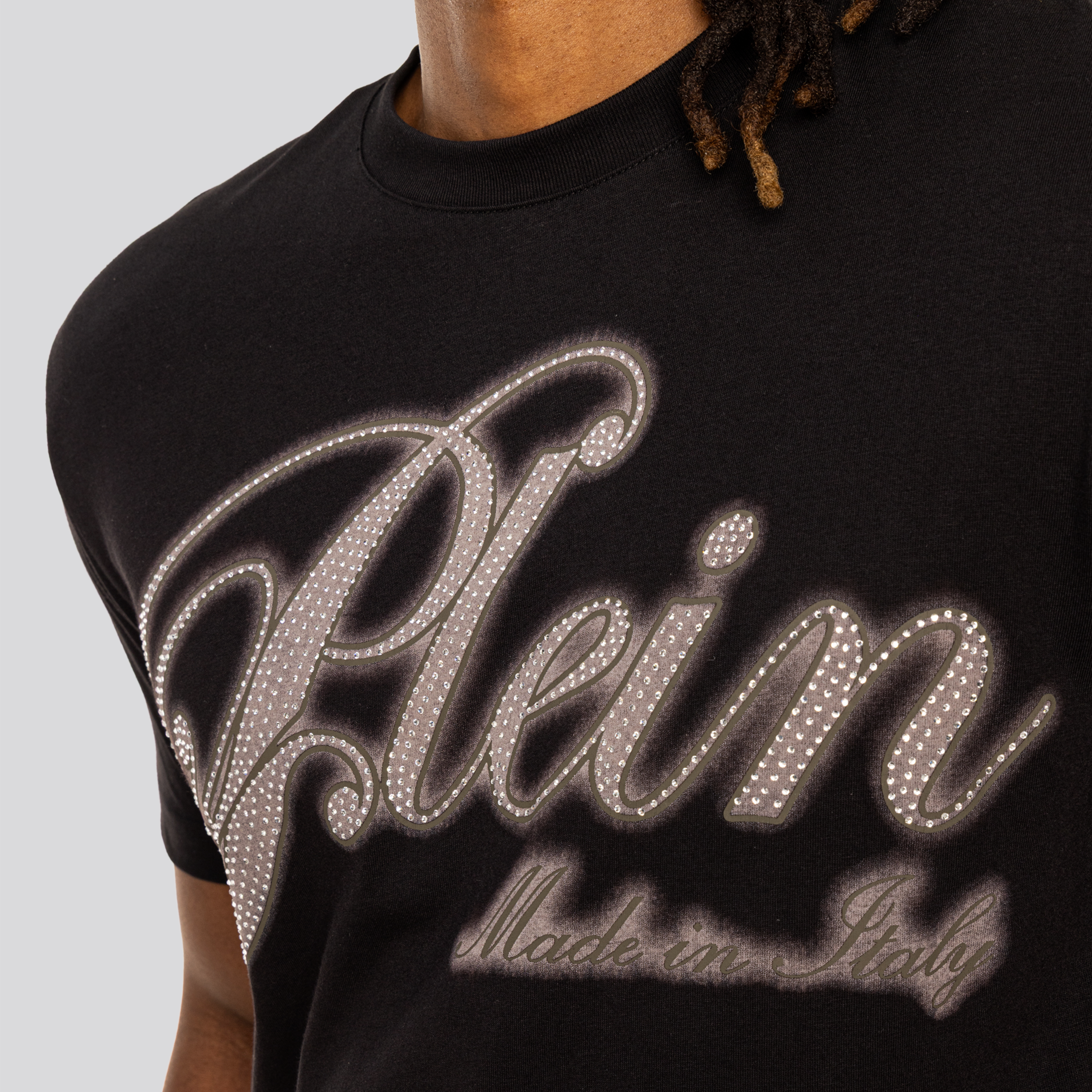 Camiseta Negra Philipp Plein Strass Signature