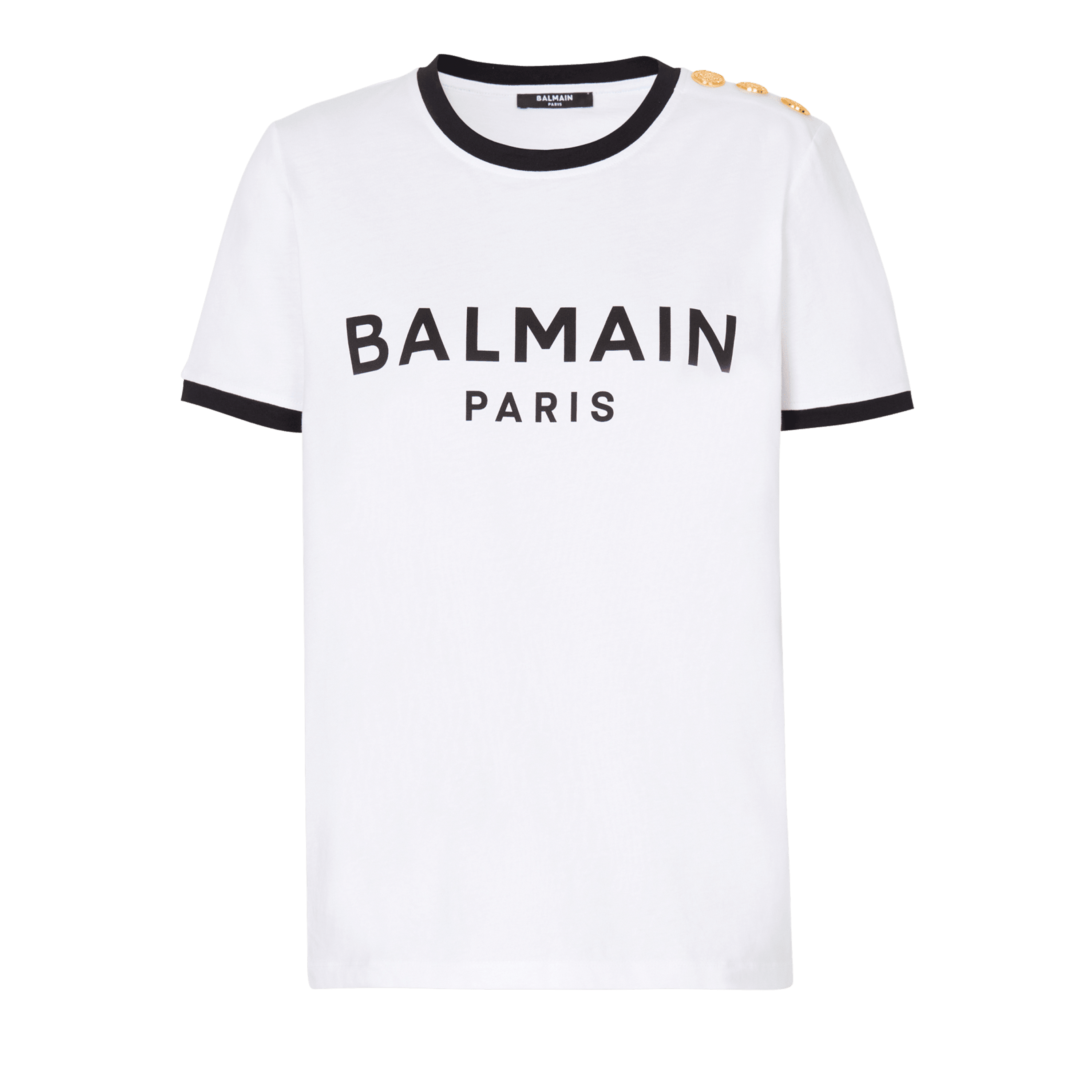 Camiseta Blanca Balmain Paris Logo 3 Btn