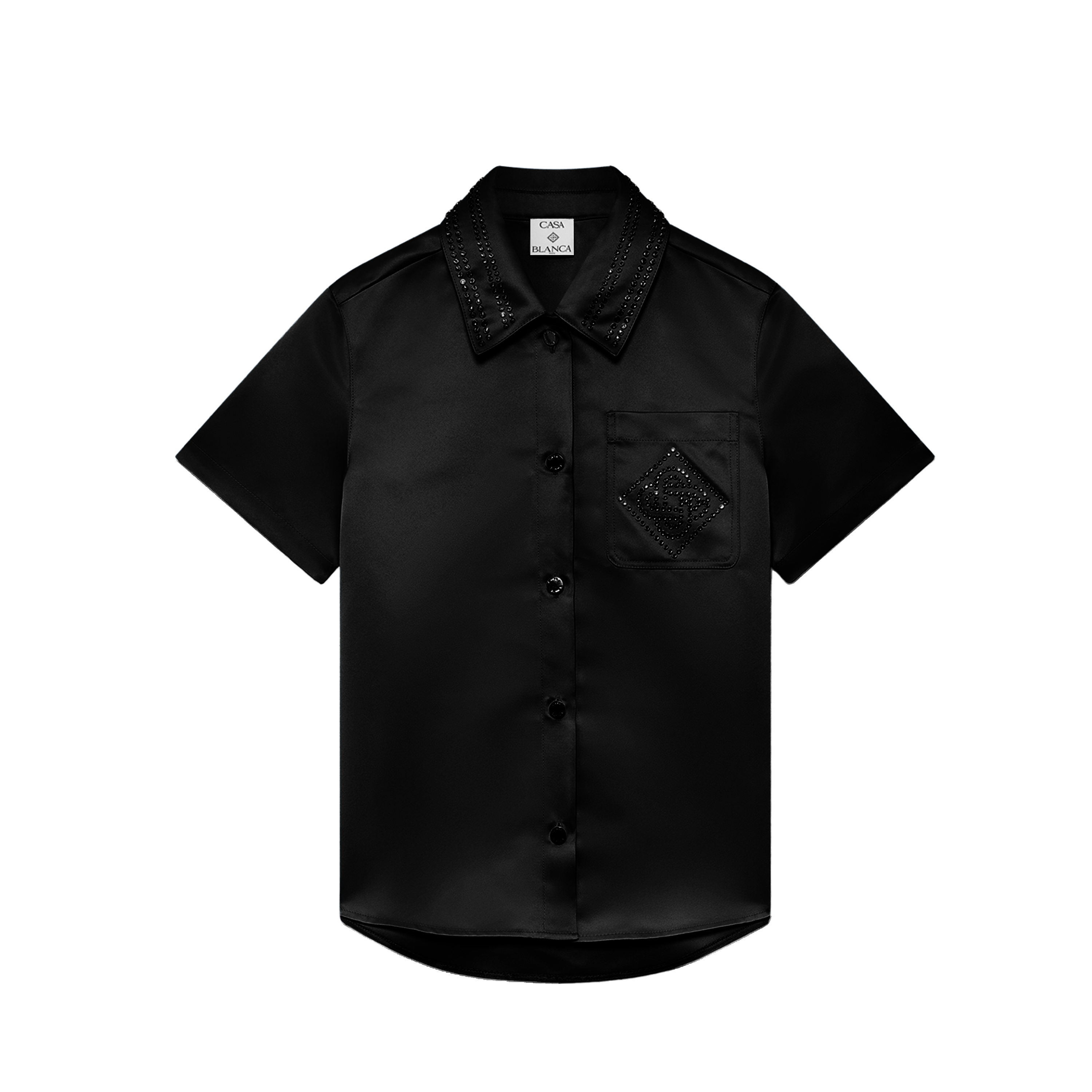 Camisa Negra Casablanca Satin