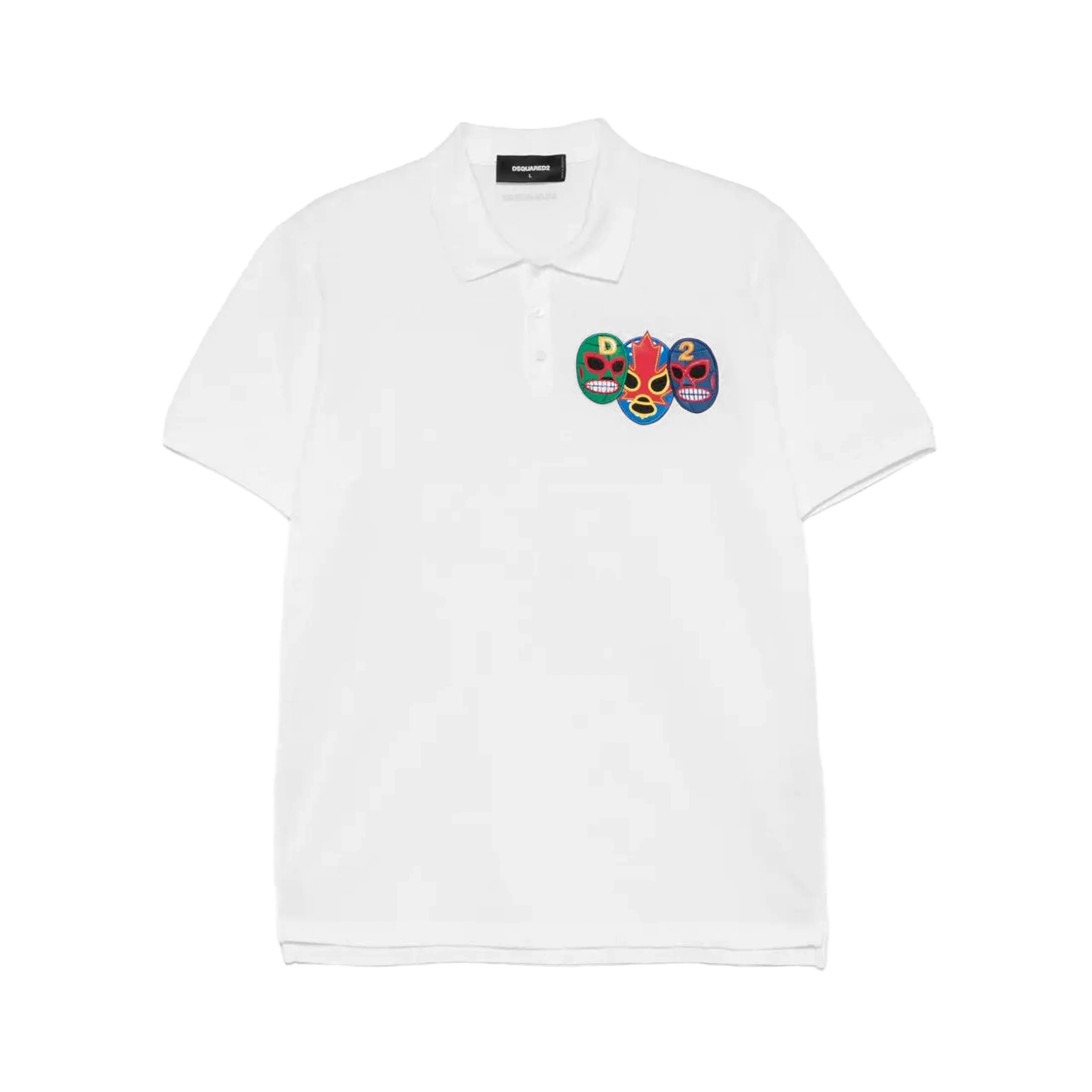 Camiseta Tipo Polo Blanca Dsquared2 Patch