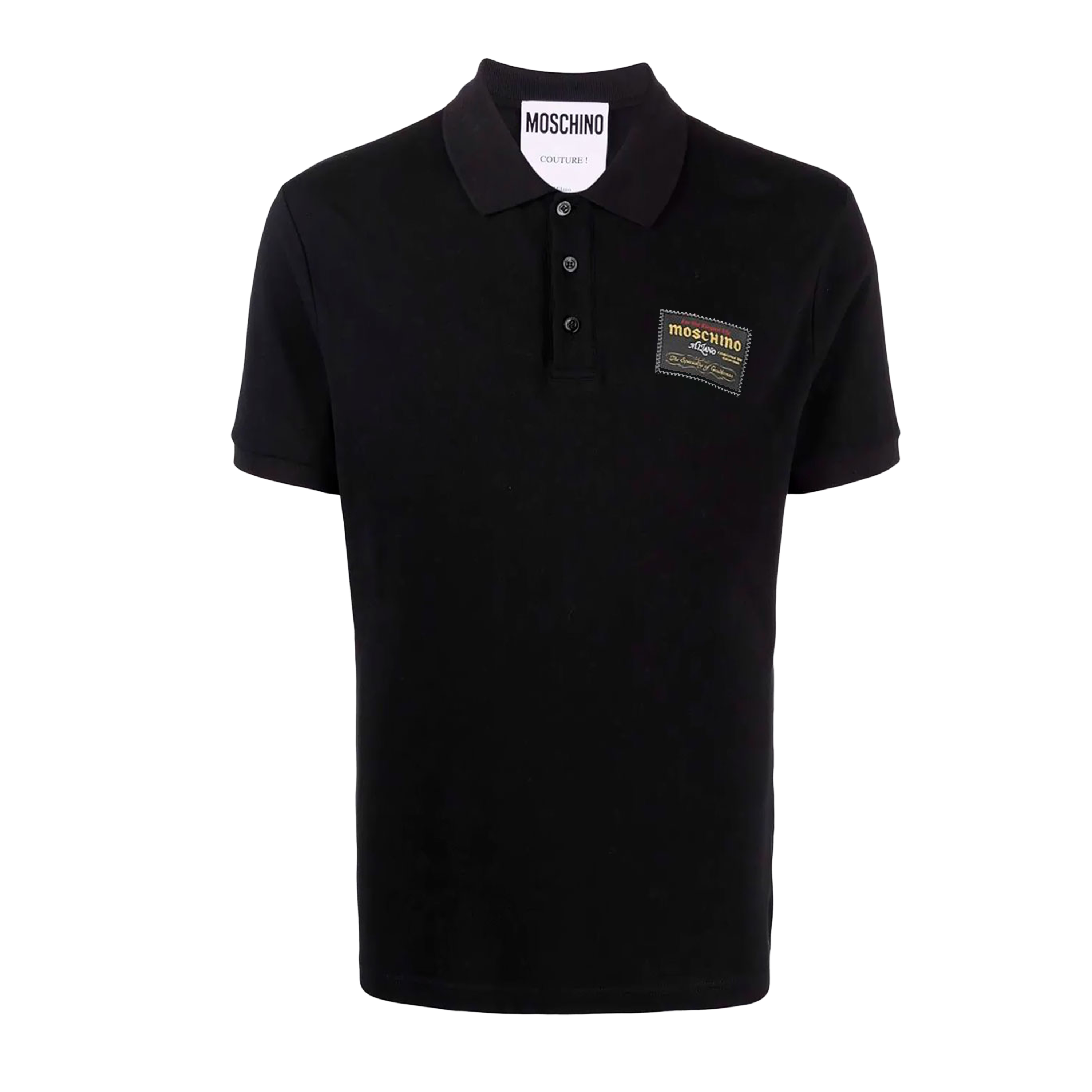 Camiseta Tipo Polo Negra Moschino Tag