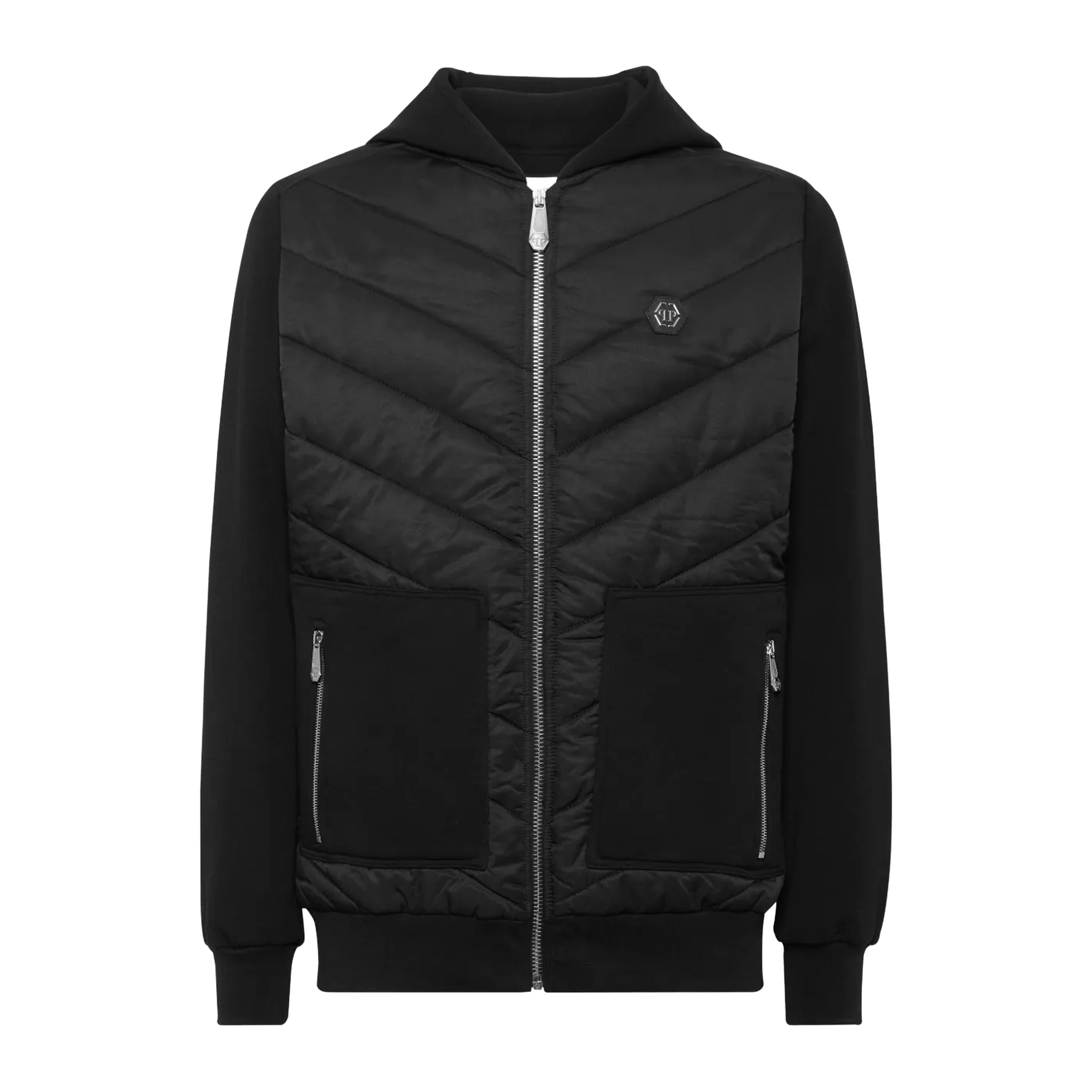 Chaqueta Negra Philipp Plein Nylon Fleece