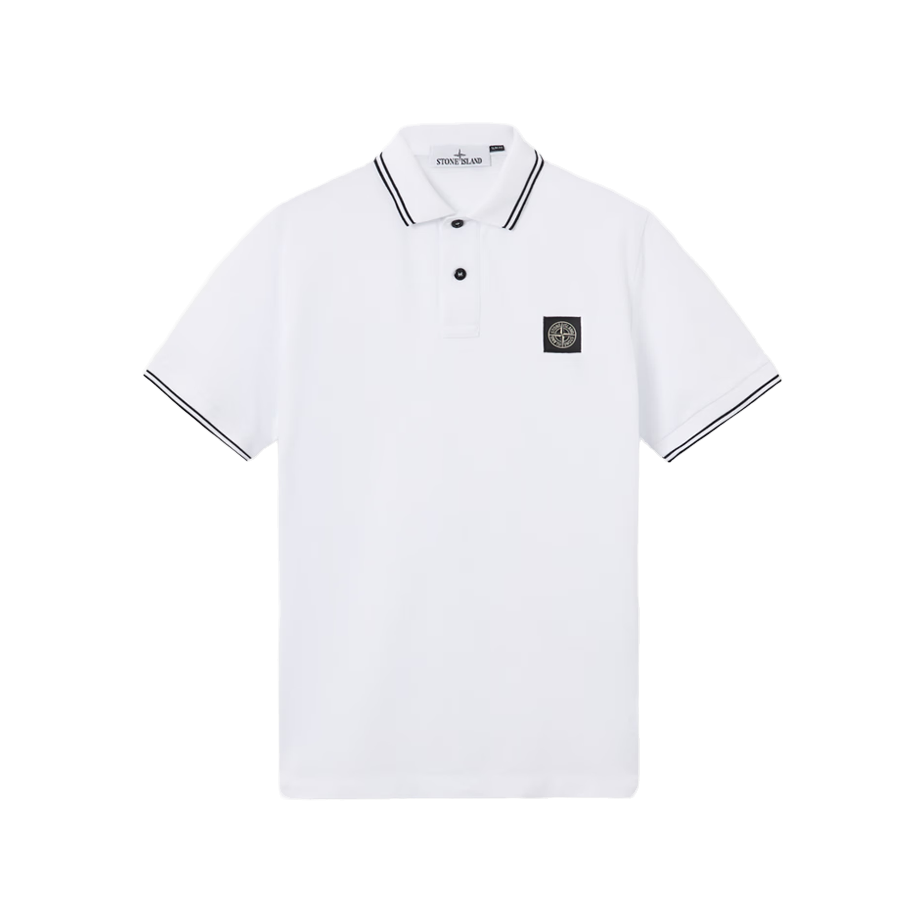Camiseta Tipo Polo Blanca Stone Island Compass