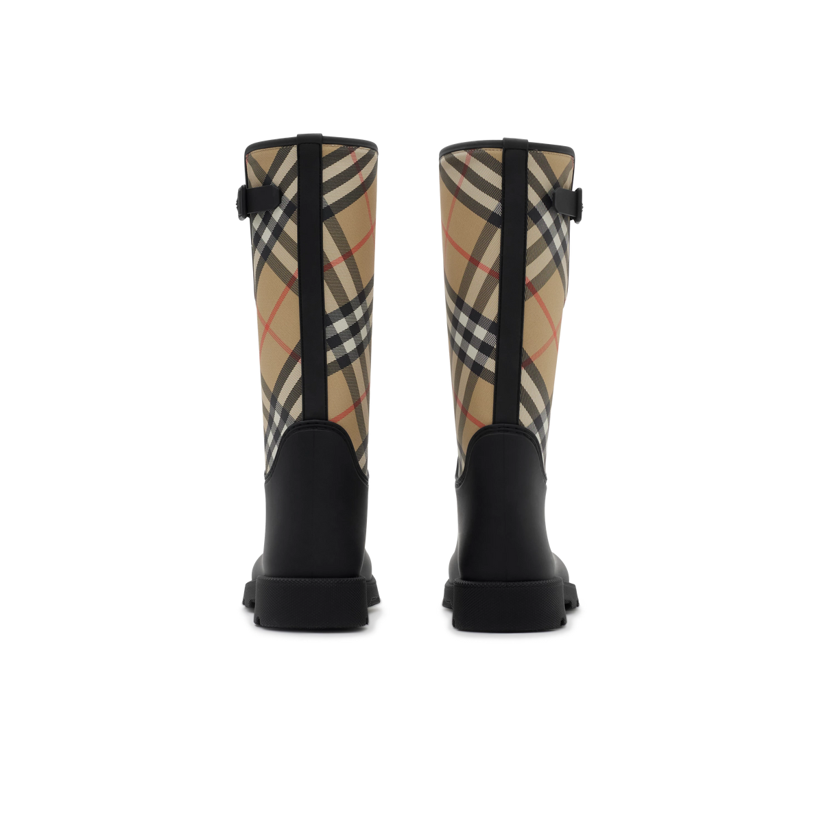 Botas Negras Burberry Check Marsh