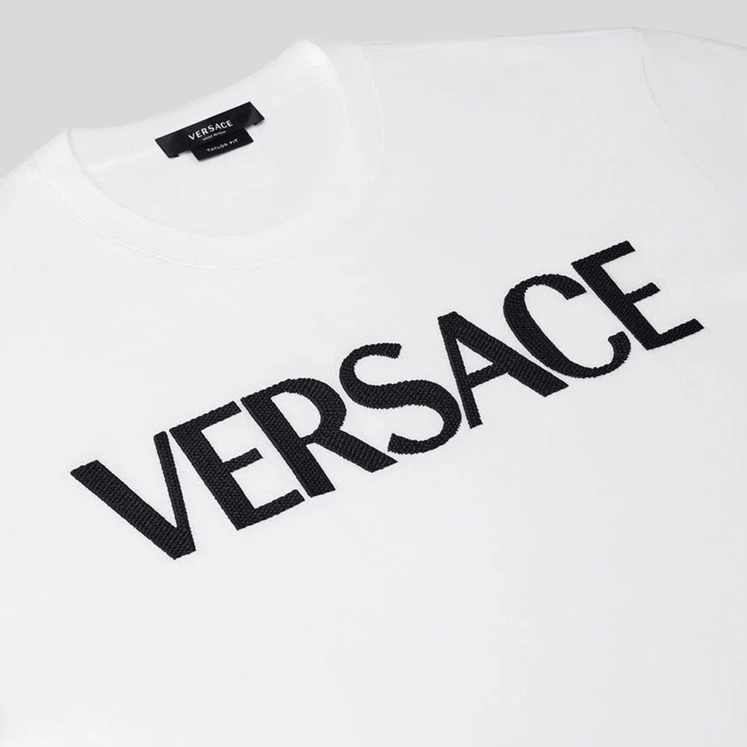Camiseta Blanca Gianni Versace Logo Embroidered