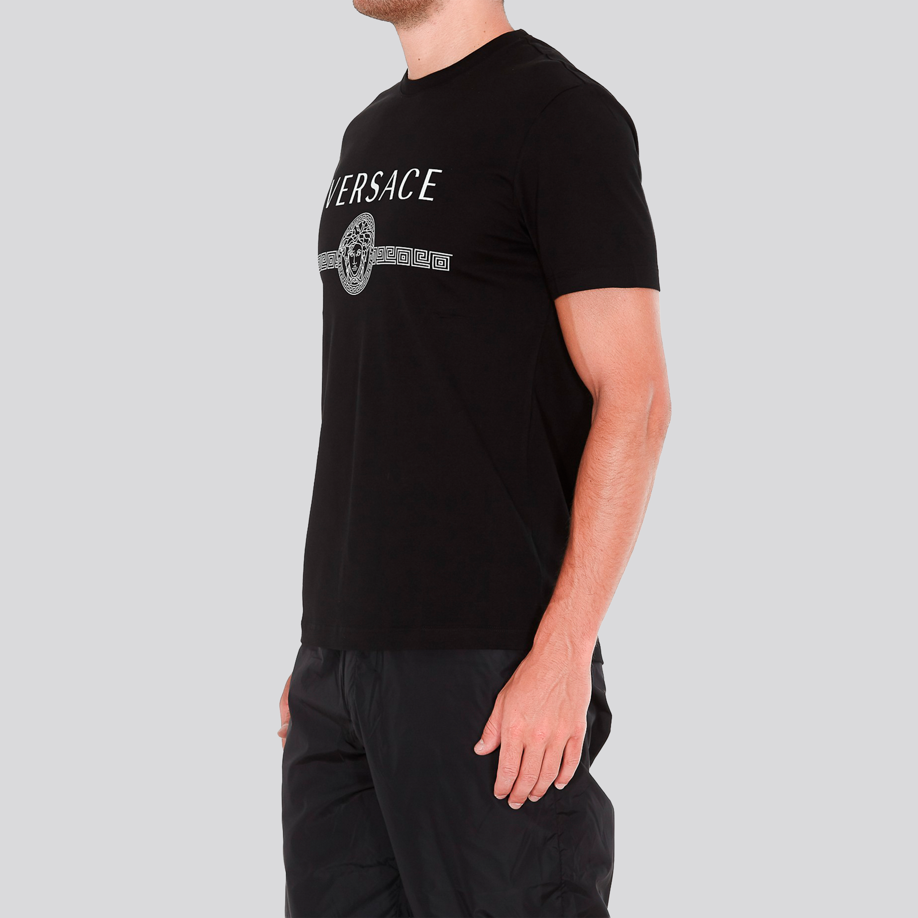 Camiseta Negra Gianni Versace Logo Medusa