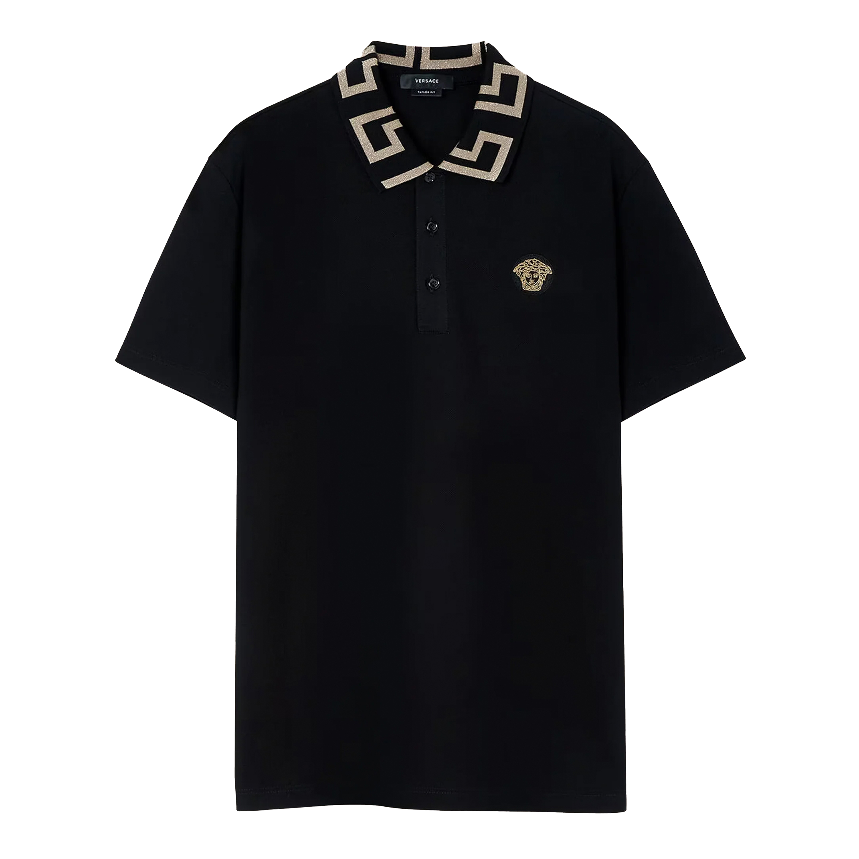 Camiseta Tipo Polo Negra Versace Silver Medusa