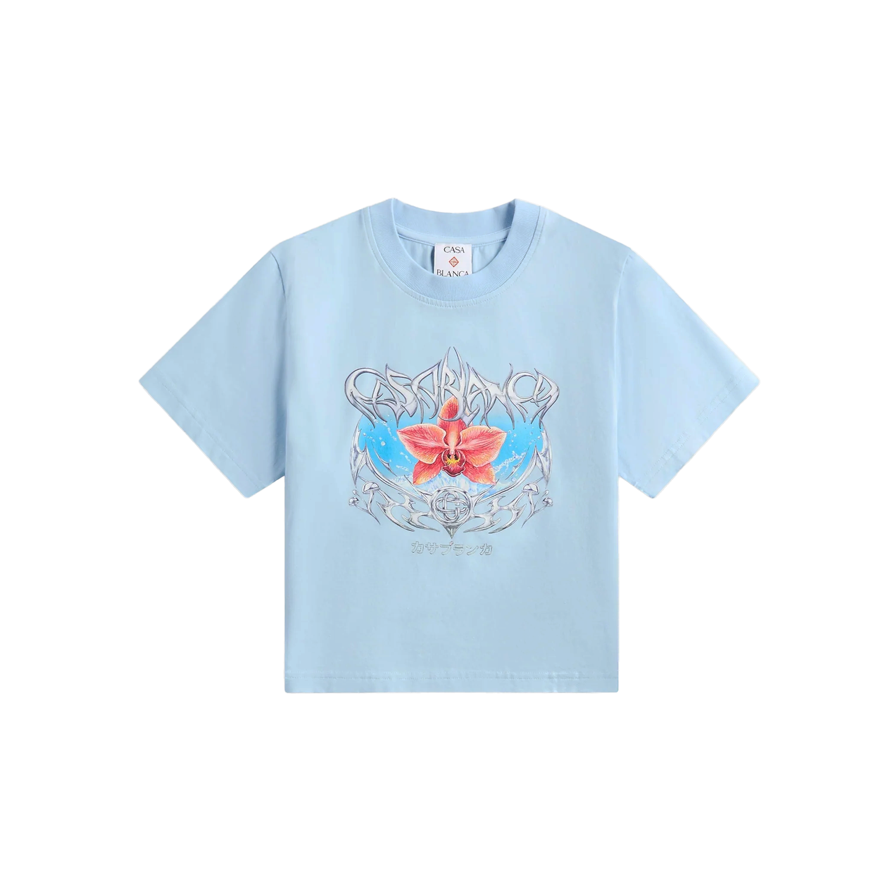 Camiseta Celeste Casablanca Blades Cropped