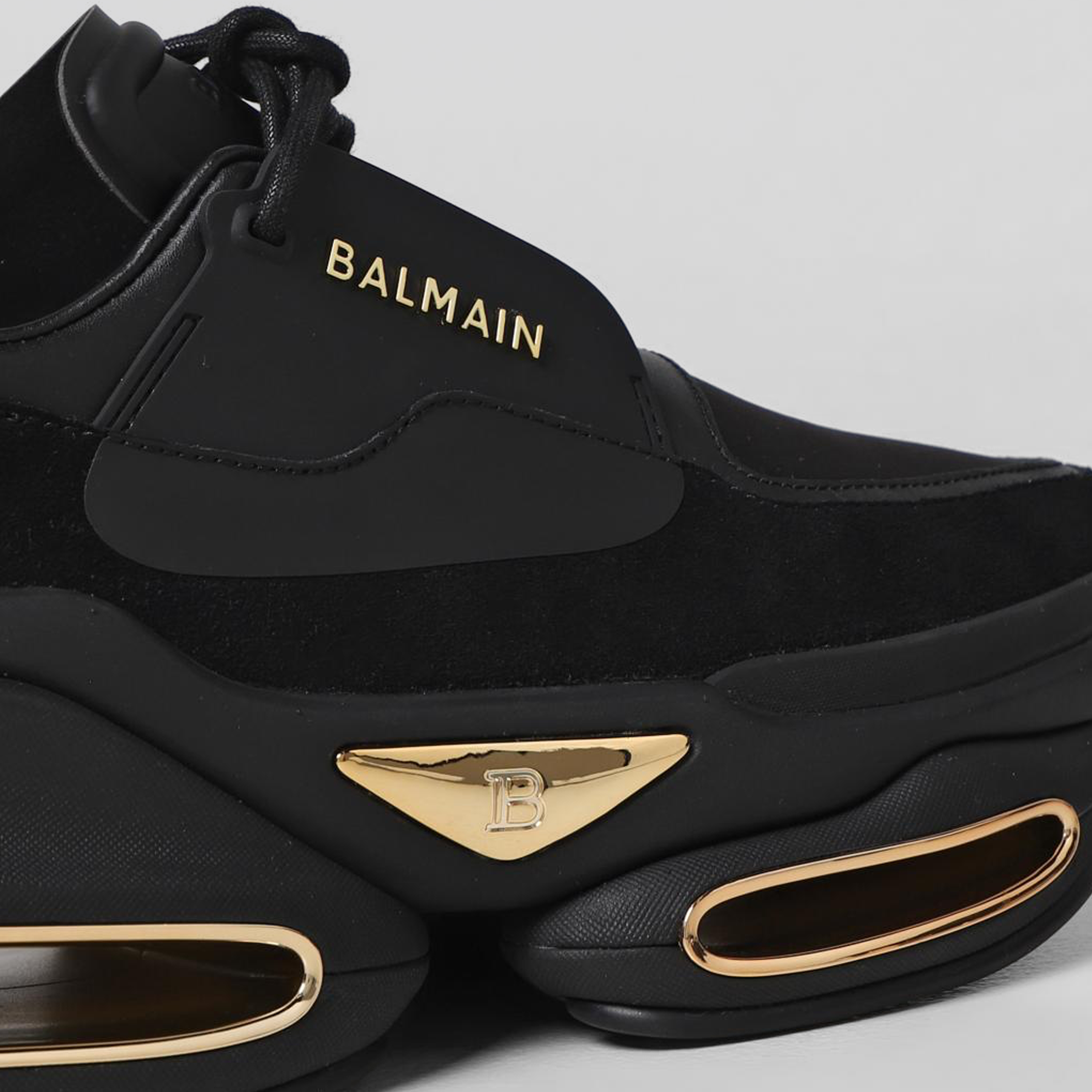 Sneakers Negros Balmain B-Bold Low-Cuir Gomme