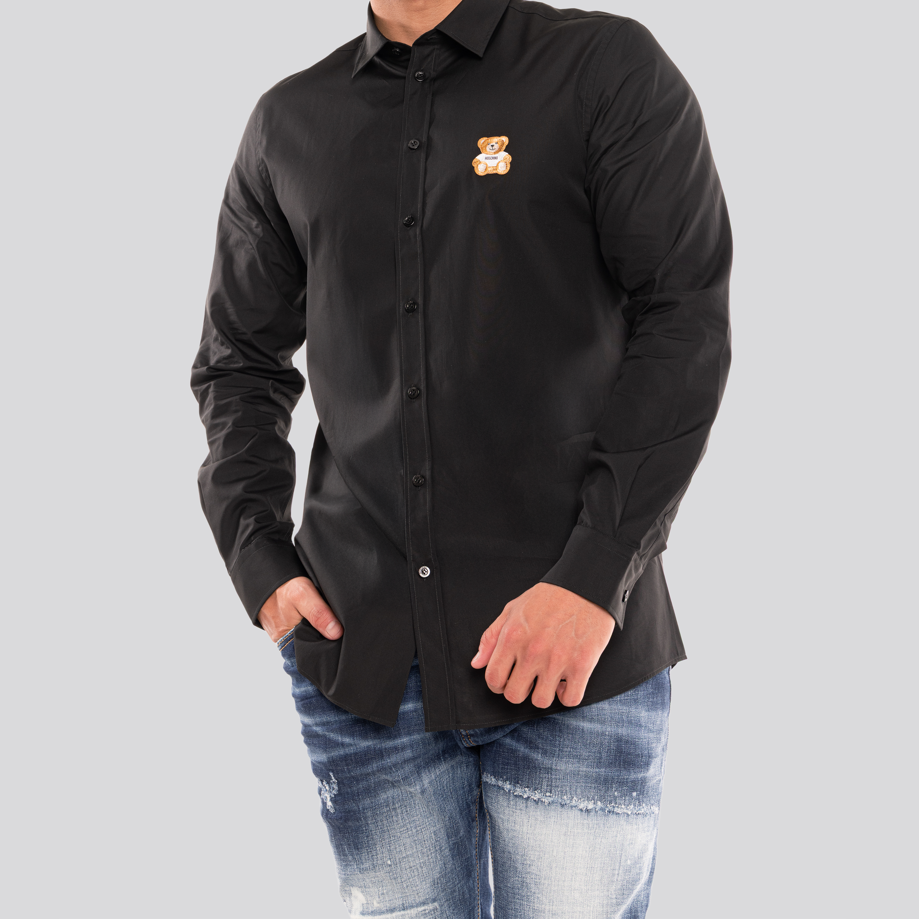 Camisa Negra Moschino Teddy