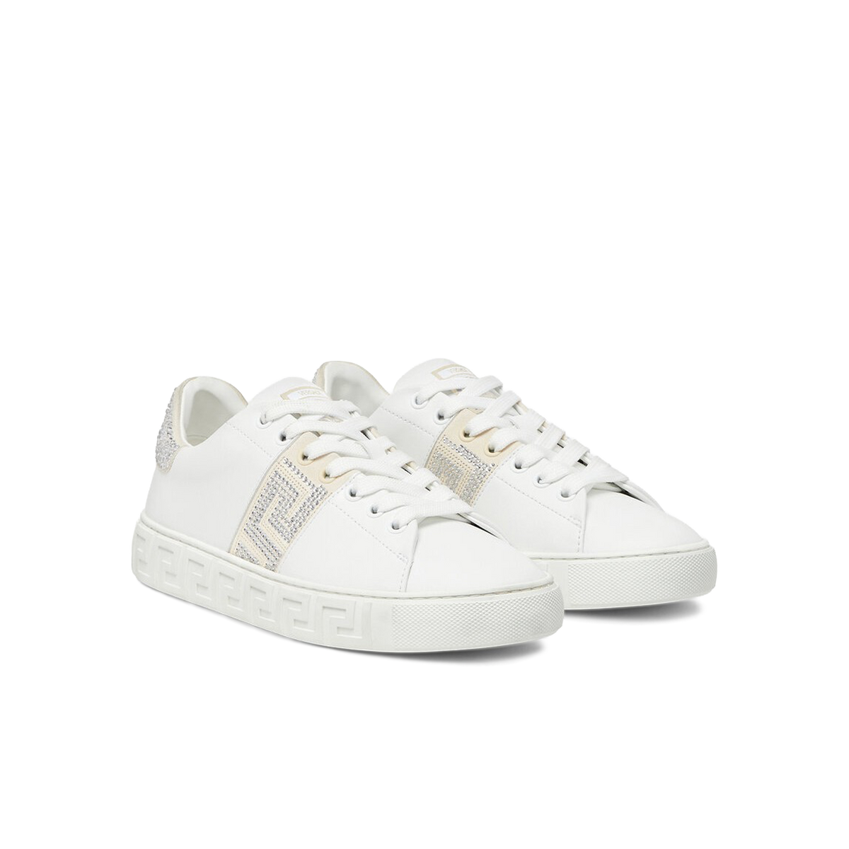 Sneakers Blancos Versace Greca Rhinestones