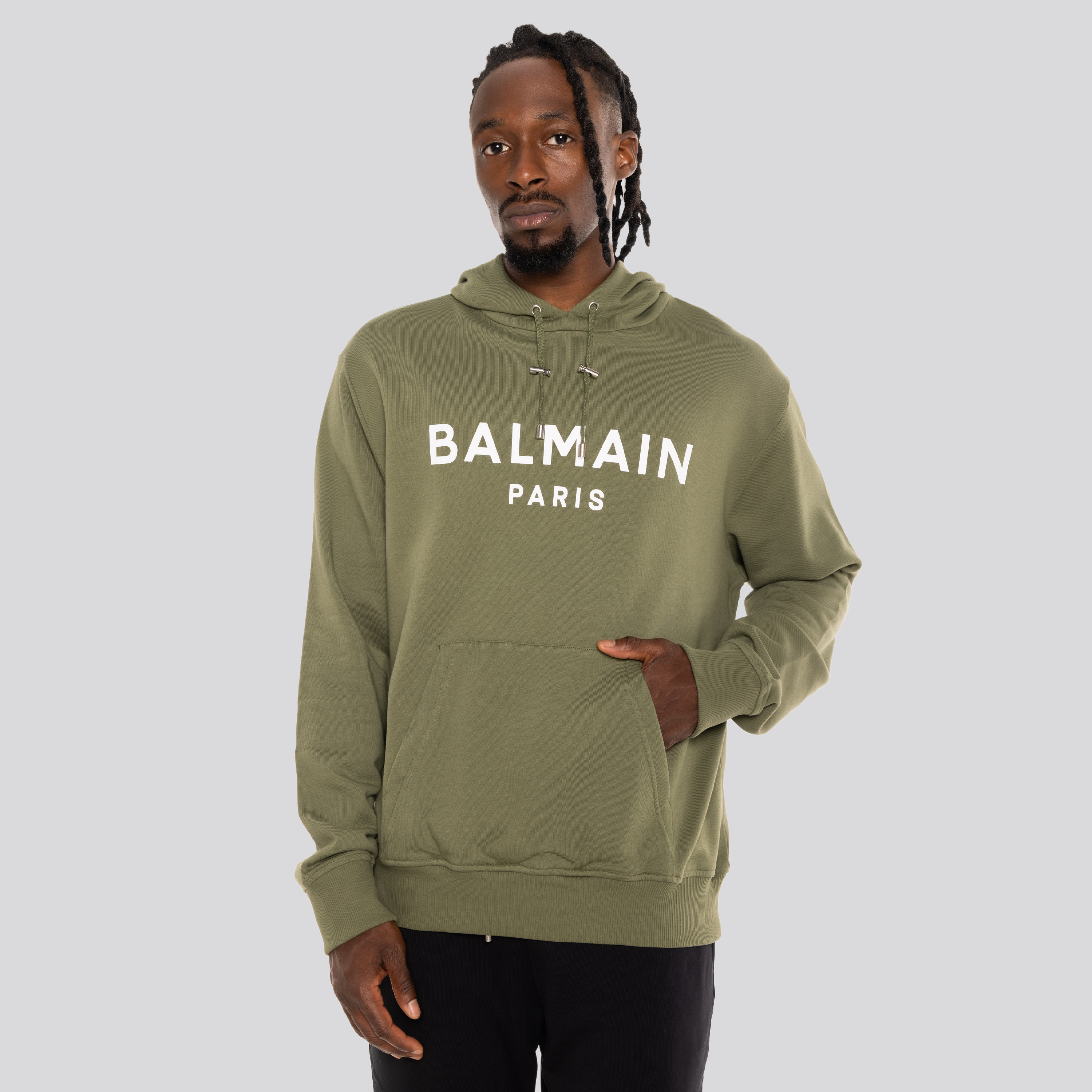 Buzo Verde Balmain Paris Logo
