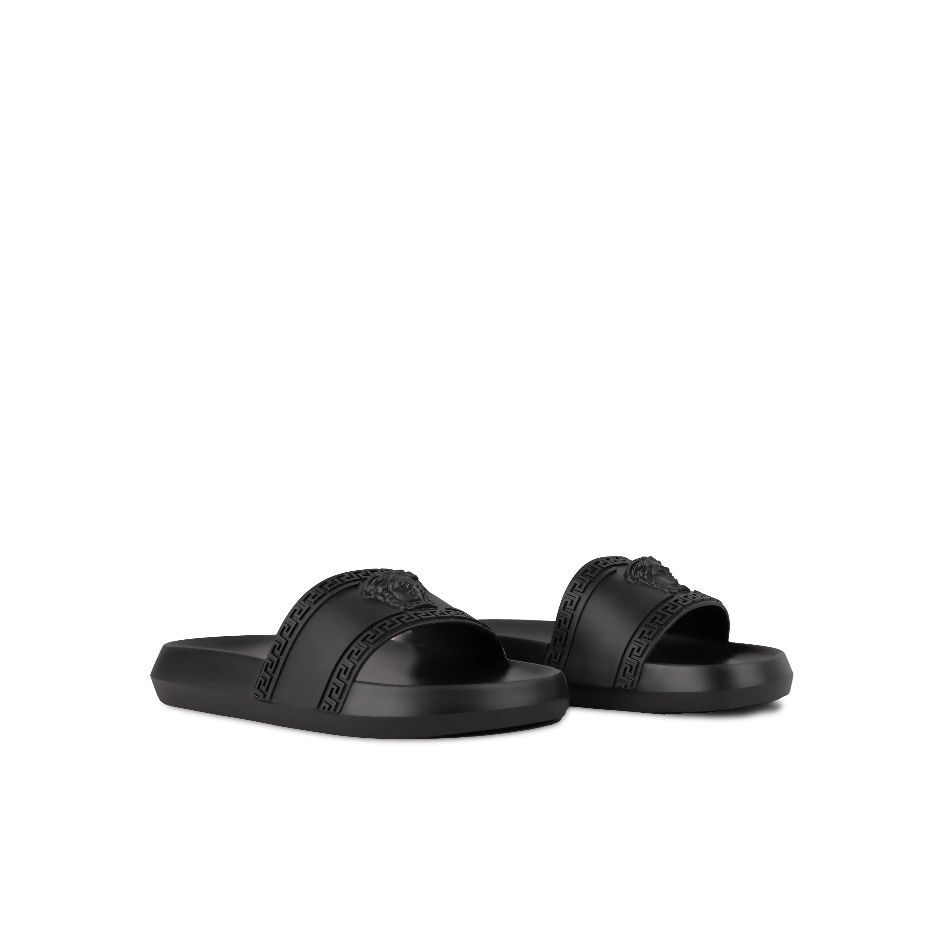 Sandalias Negras Negro Versace Medusa