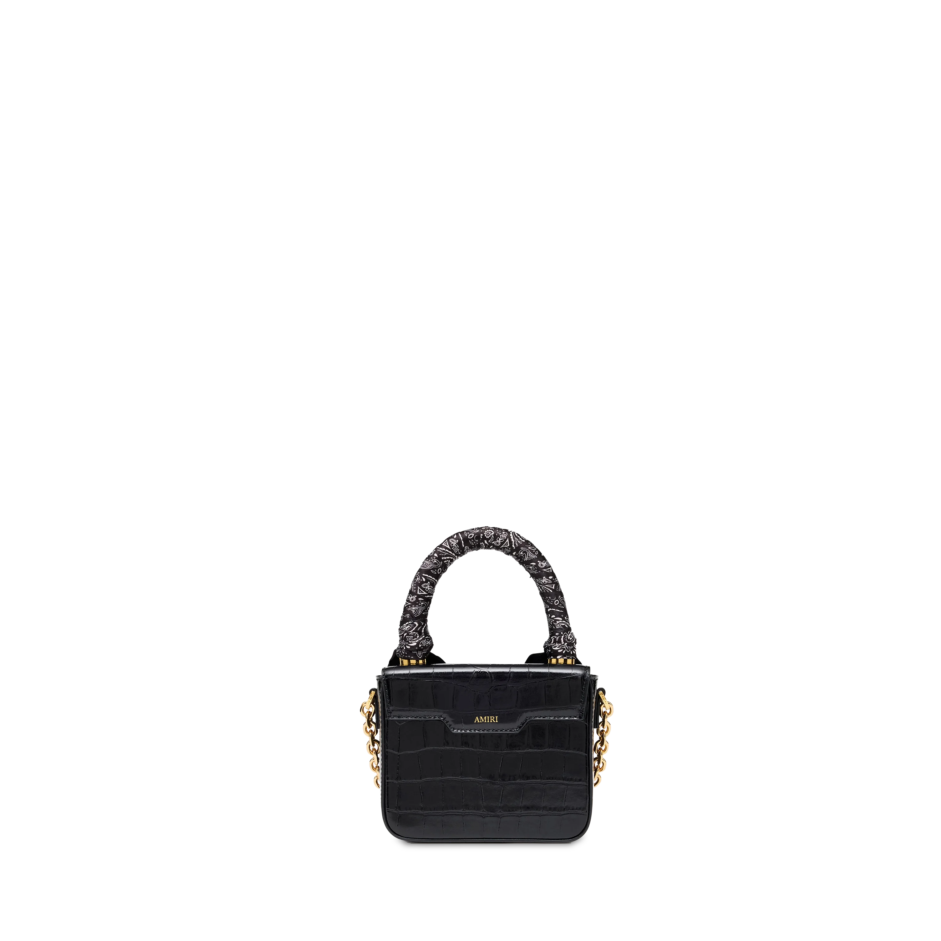 Cartera Negra AMIRI Croc Embossed Nano MA