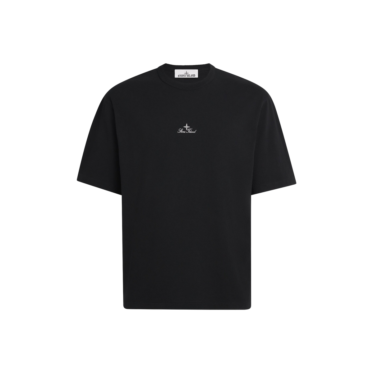 Camiseta Negra Stone Island Embroidered