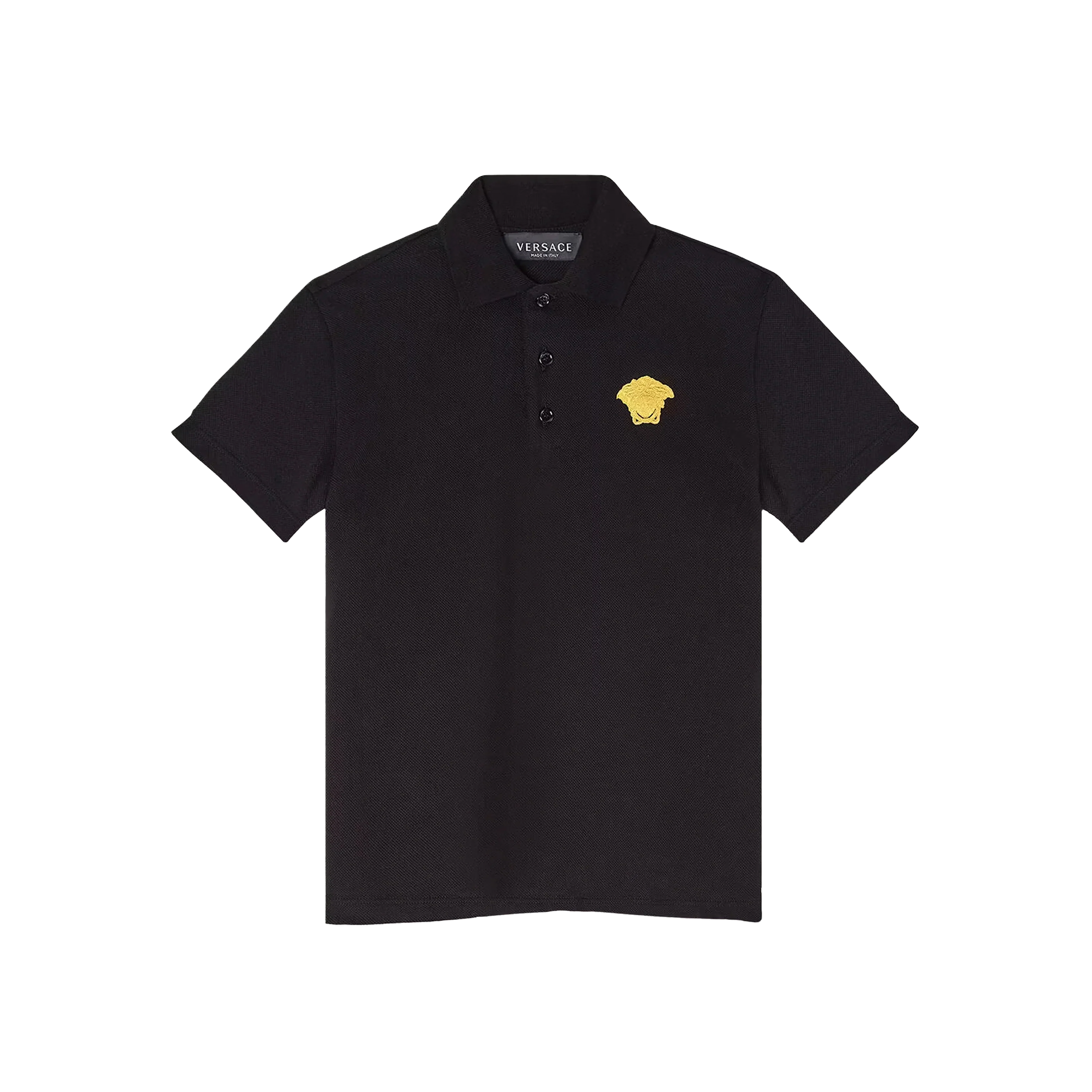 Camiseta Tipo Polo Negra Versace Medusa