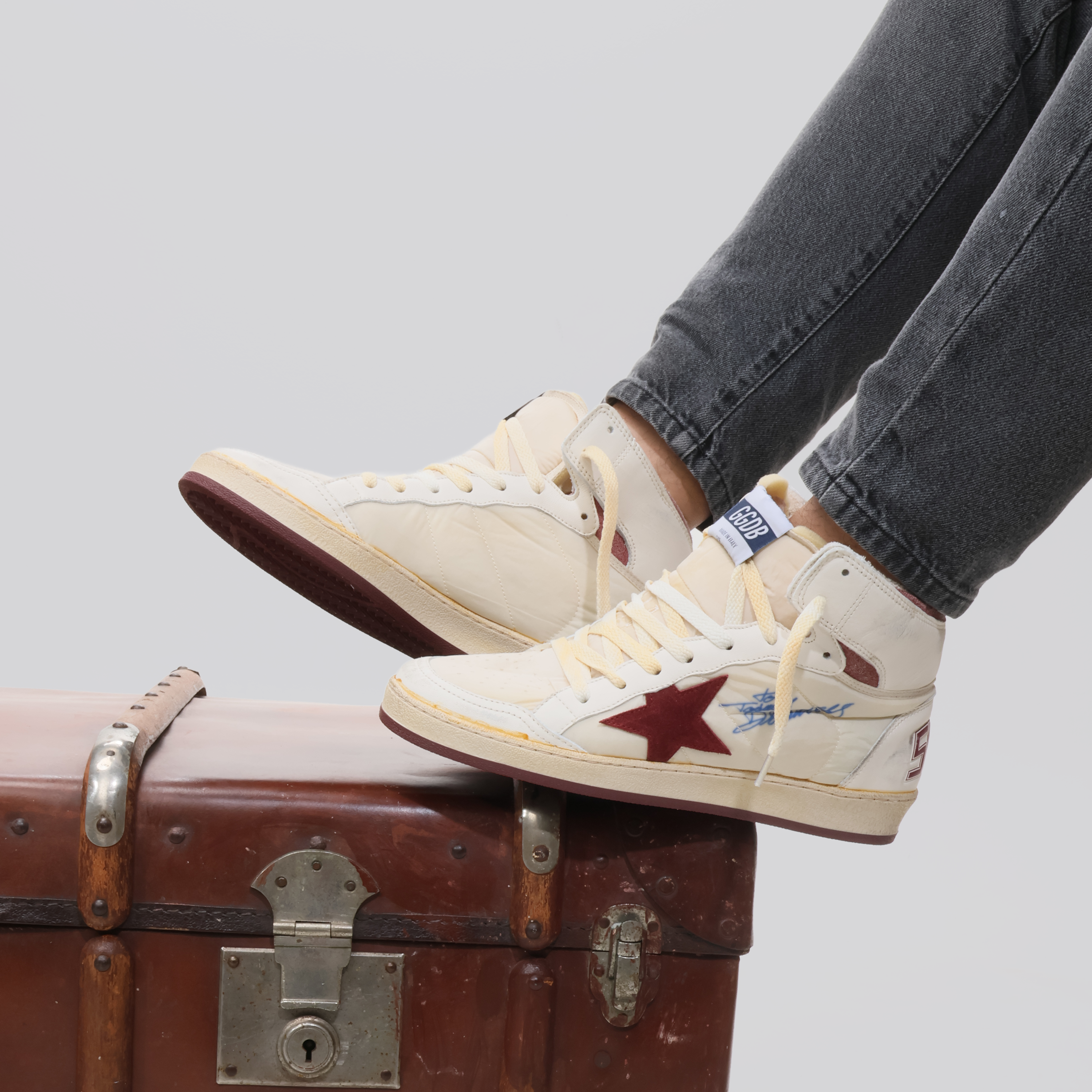 Botas Blancas Golden Goose Rojo Sky Star Nylon