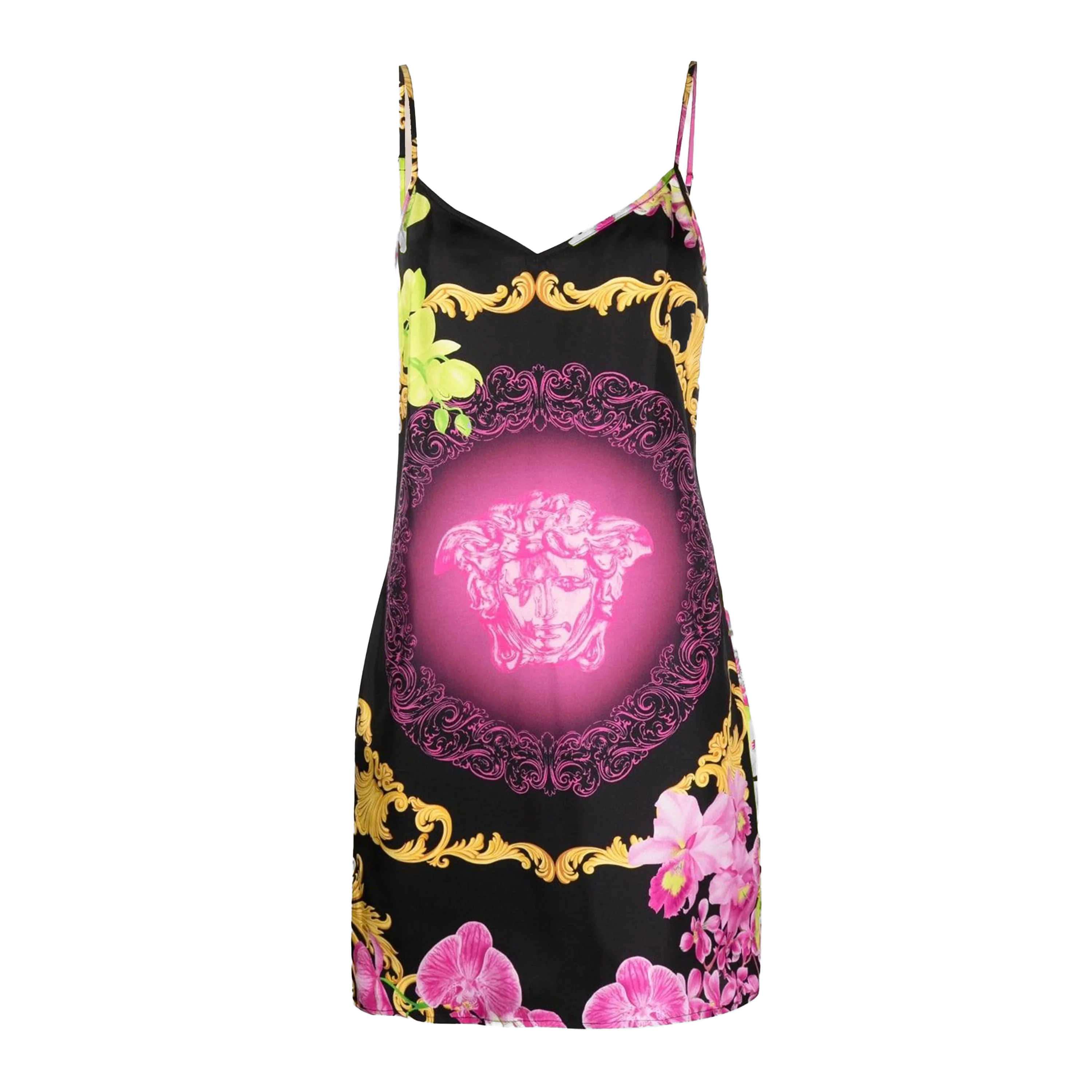 Vestido Multicolor Versace Pink Medusa