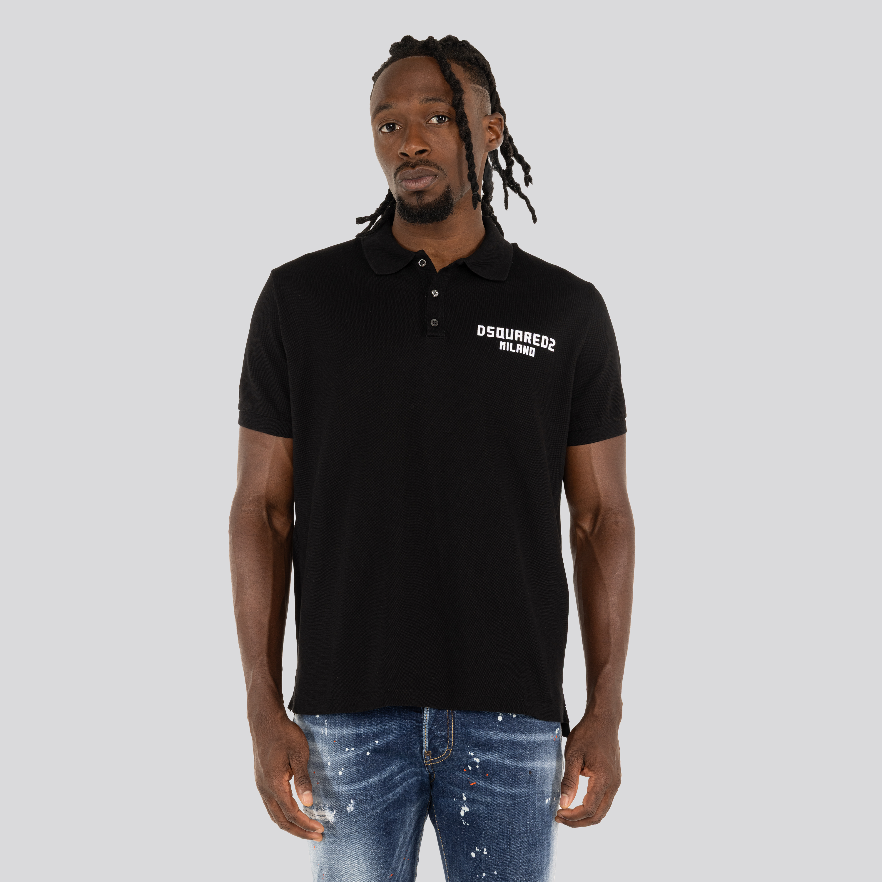 Camiseta Tipo Polo Negra Dsquared2 Milano