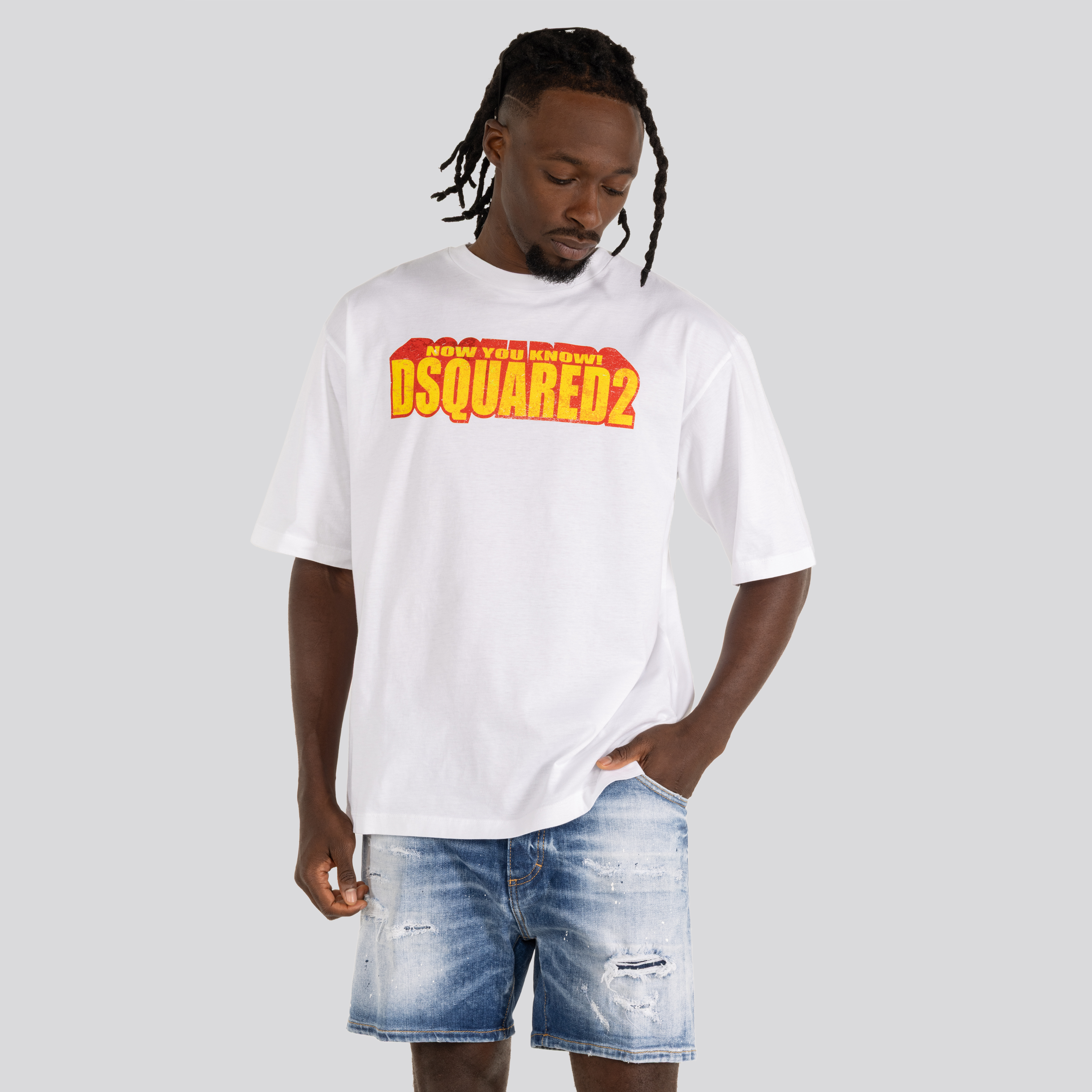 Short Denim Dsquared2 Distressed