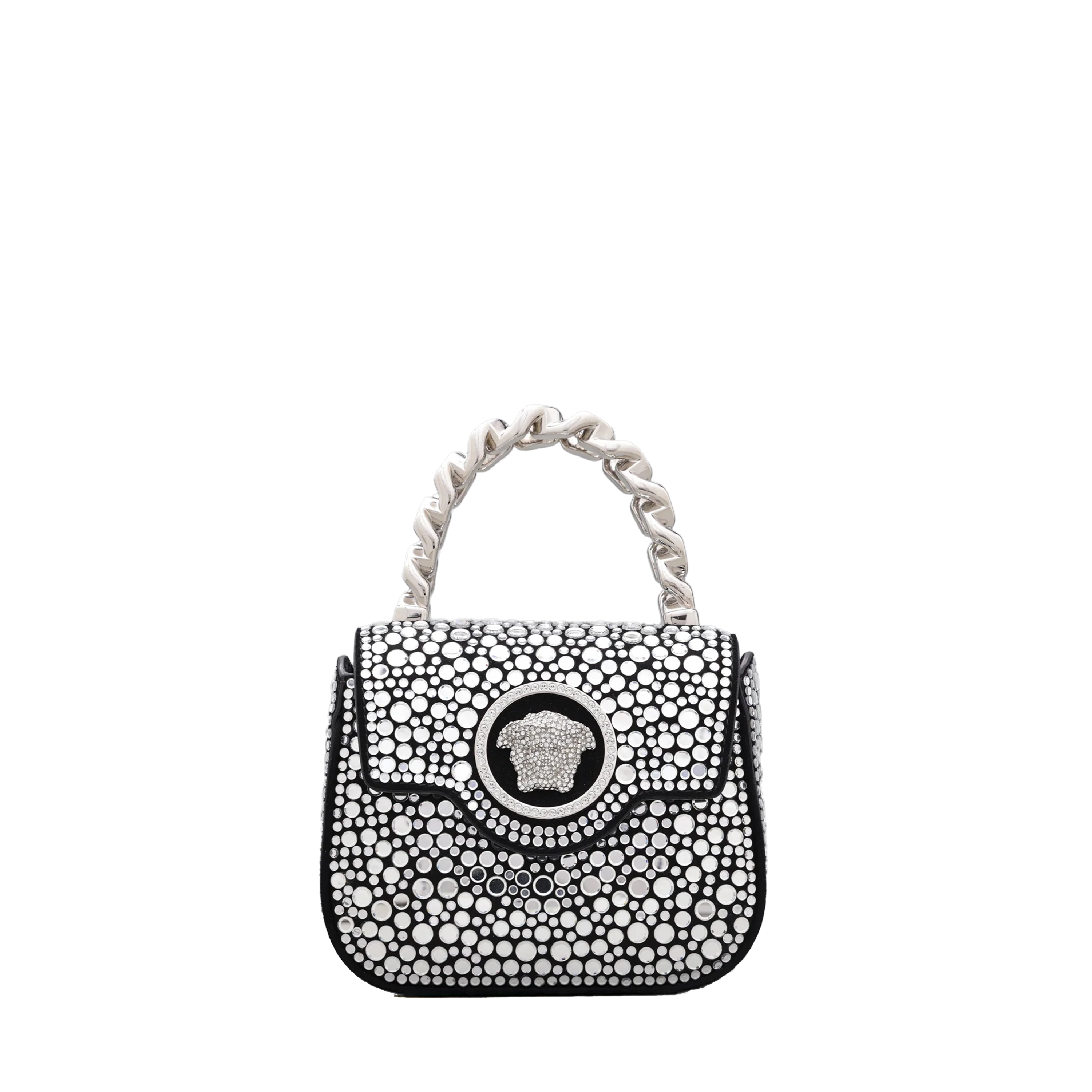Cartera Negro Versace La Medusa Crystals
