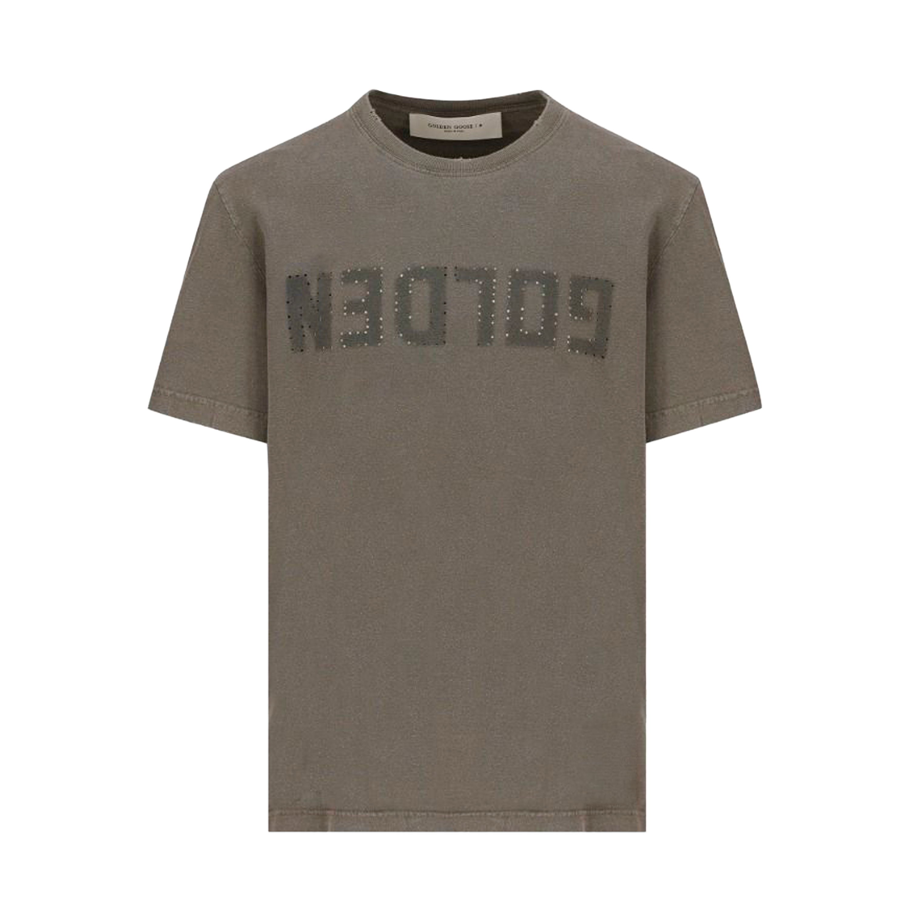 Camiseta Verde Golden Goose Distressedn Logo