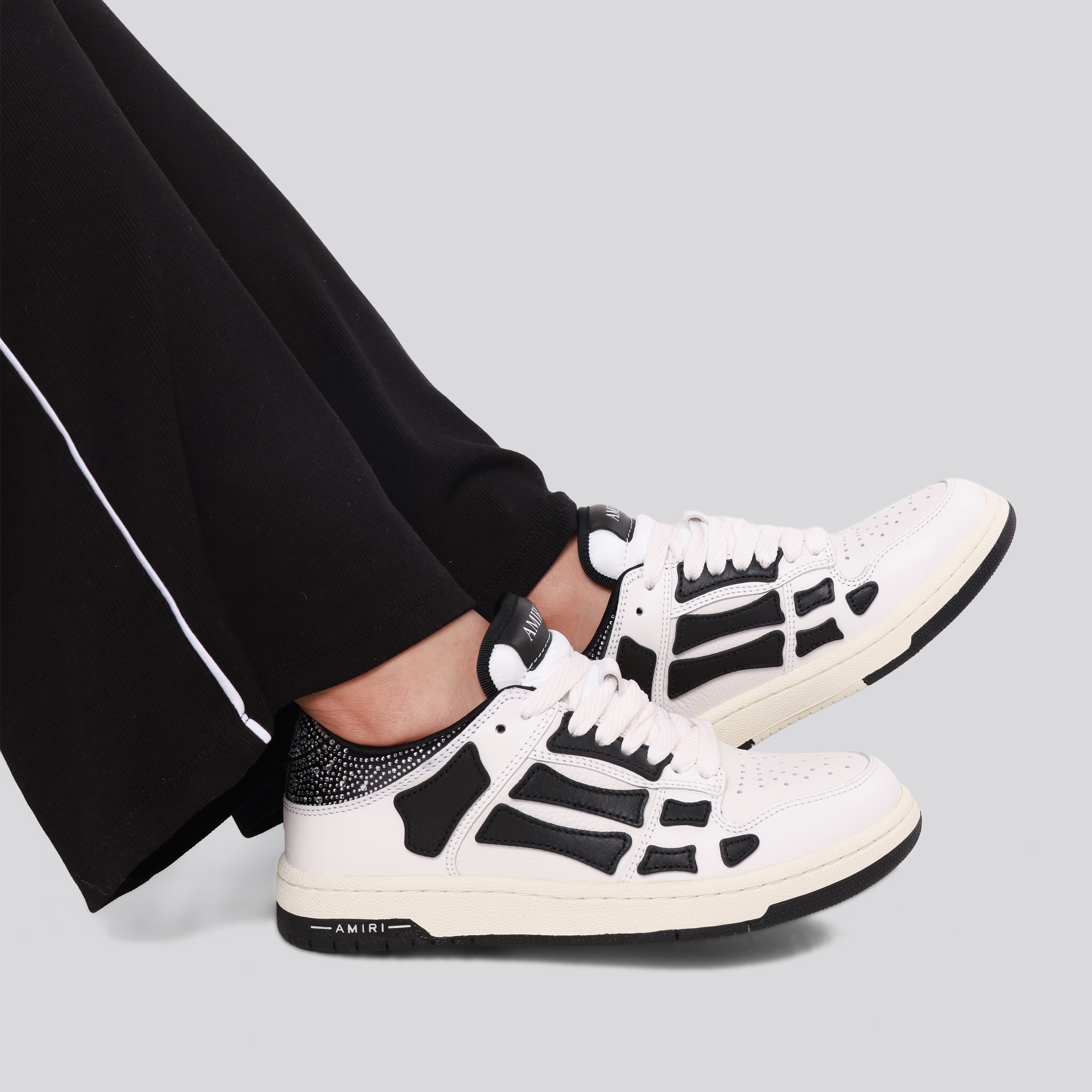 Sneakers Negros AMIRI Crystal Satin Skel Top Low