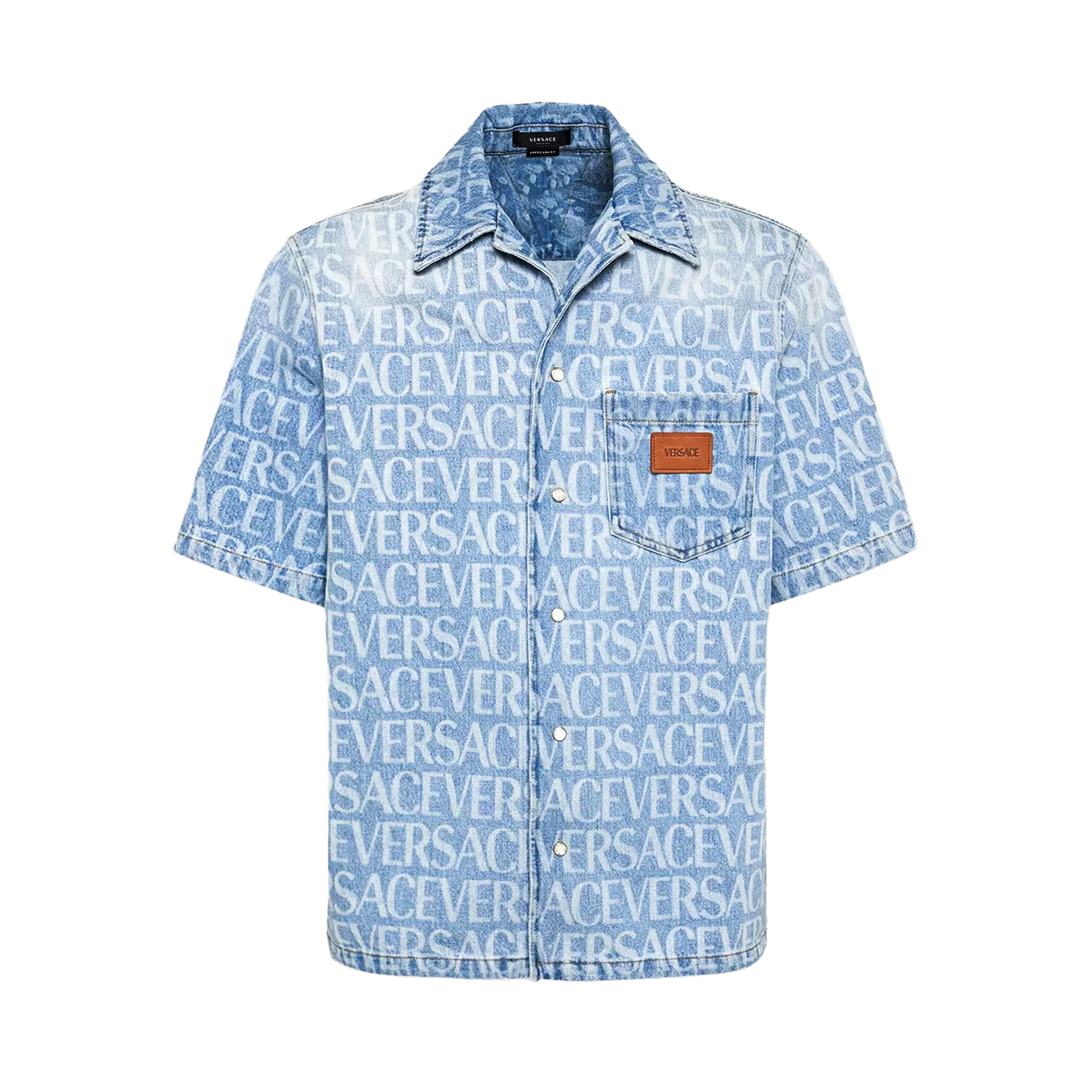 Camisa Celeste Versace Monogram