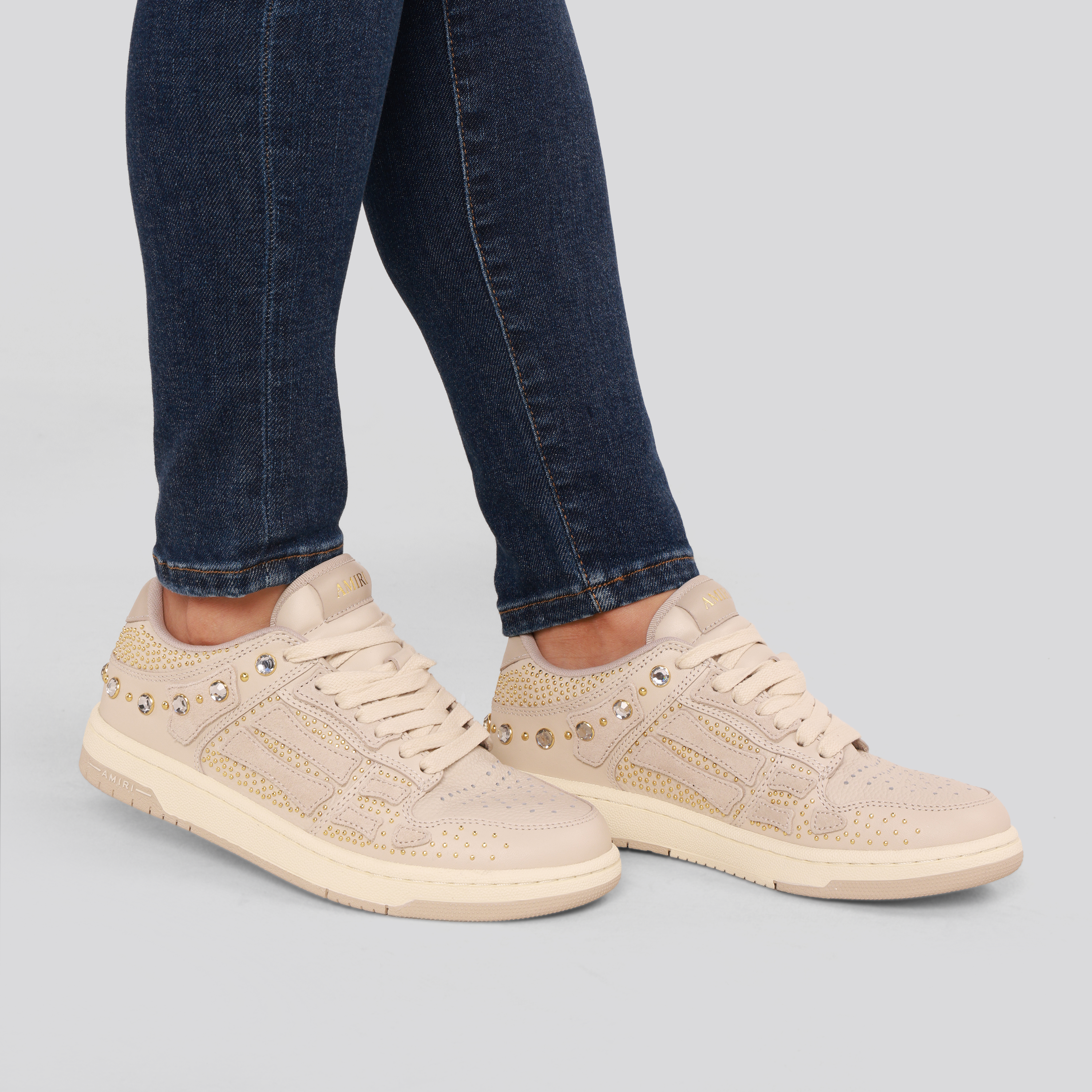 Sneakers Beige AMIRI Crystals Skel Top Low