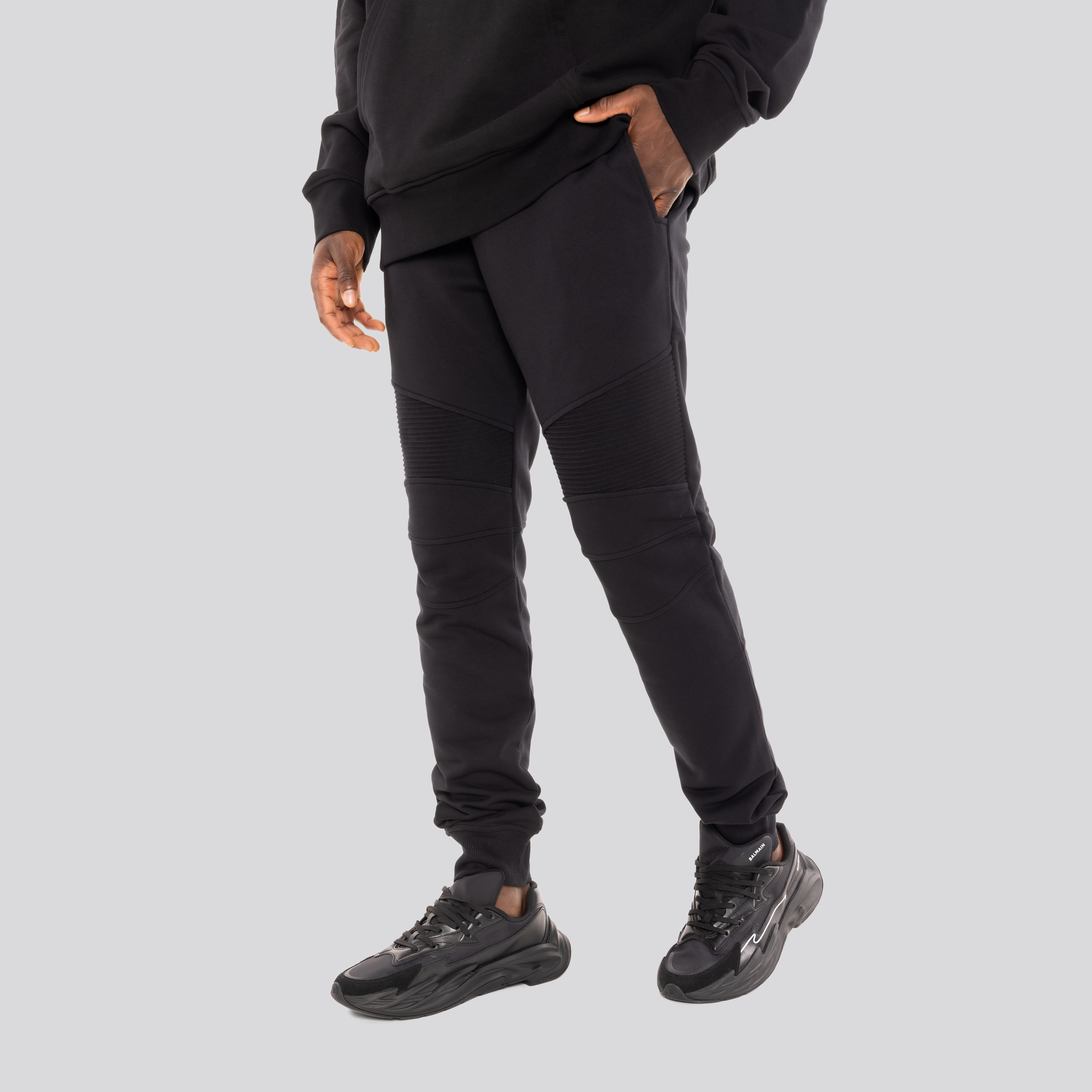 Sudadera Negra Balmain Ribbed