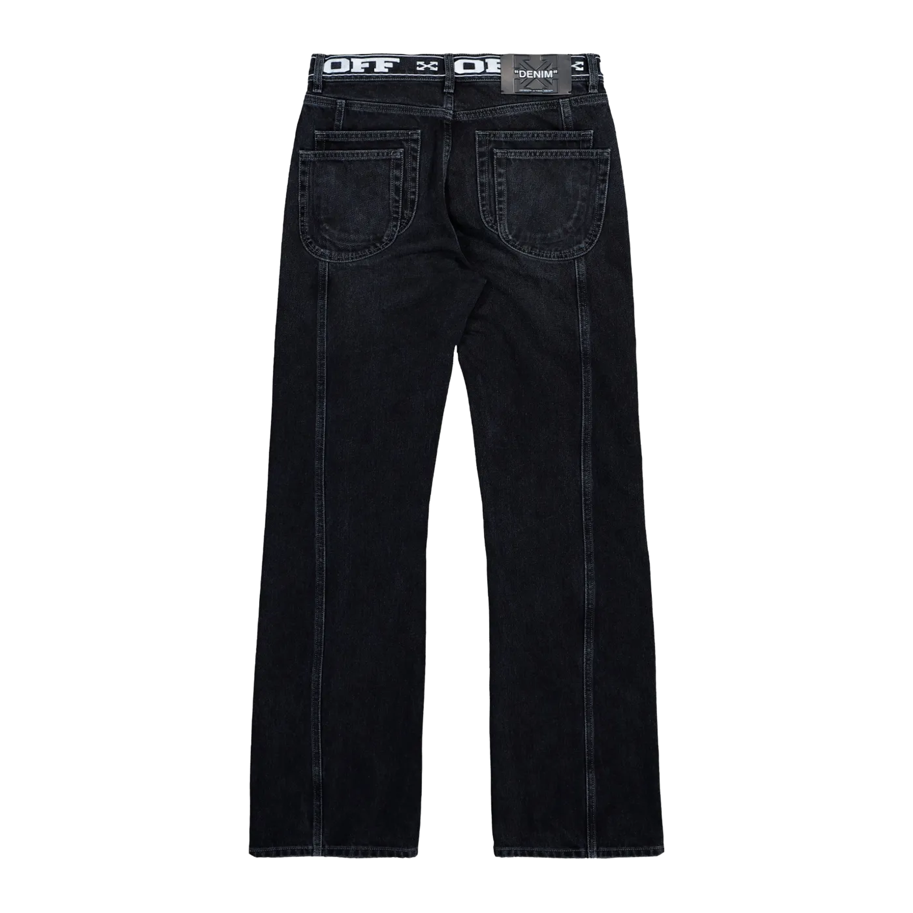 Jeans Negro Off-White Logo Band