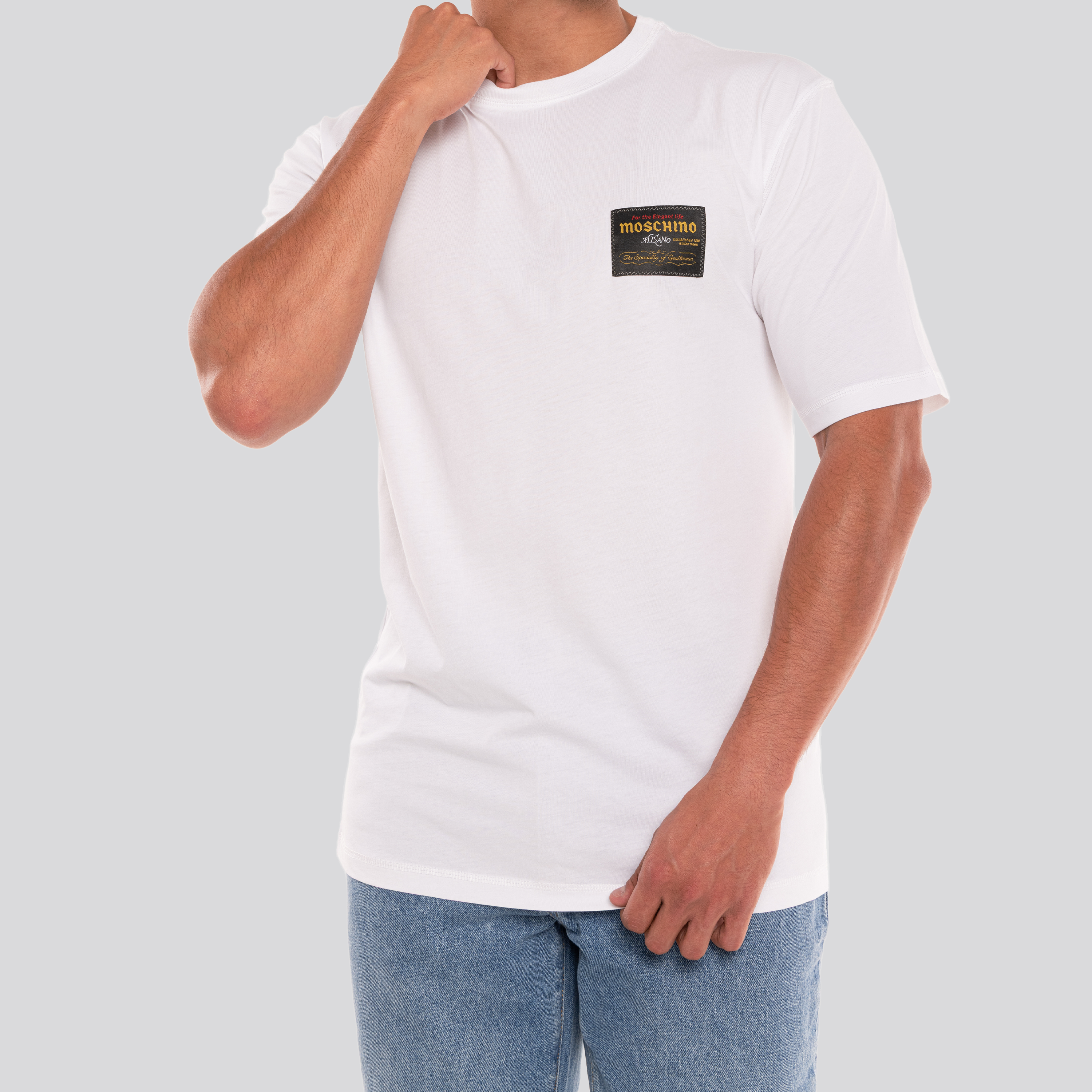 Camiseta Blanca Moschino Tag