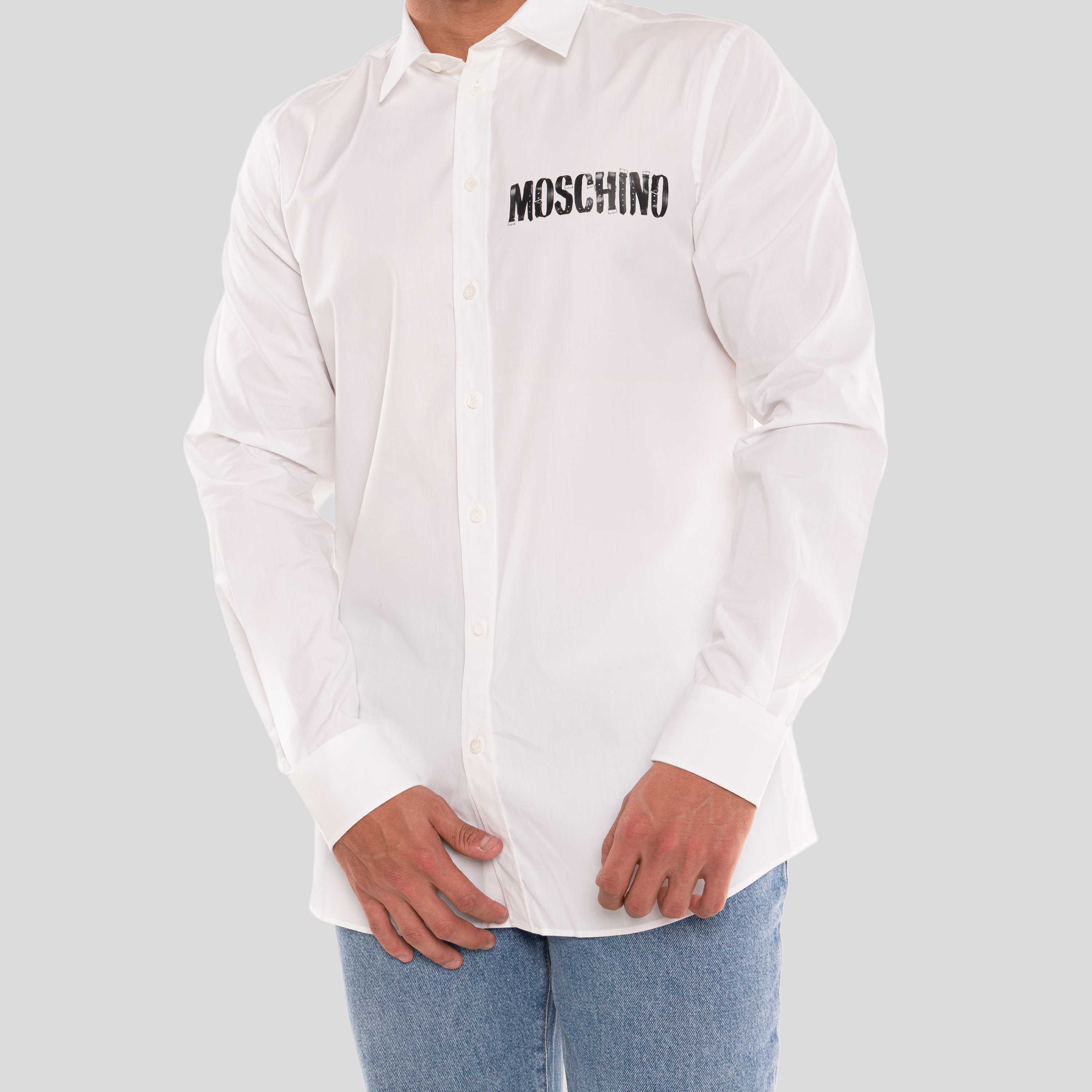Camisa Blanca Moschino Logo