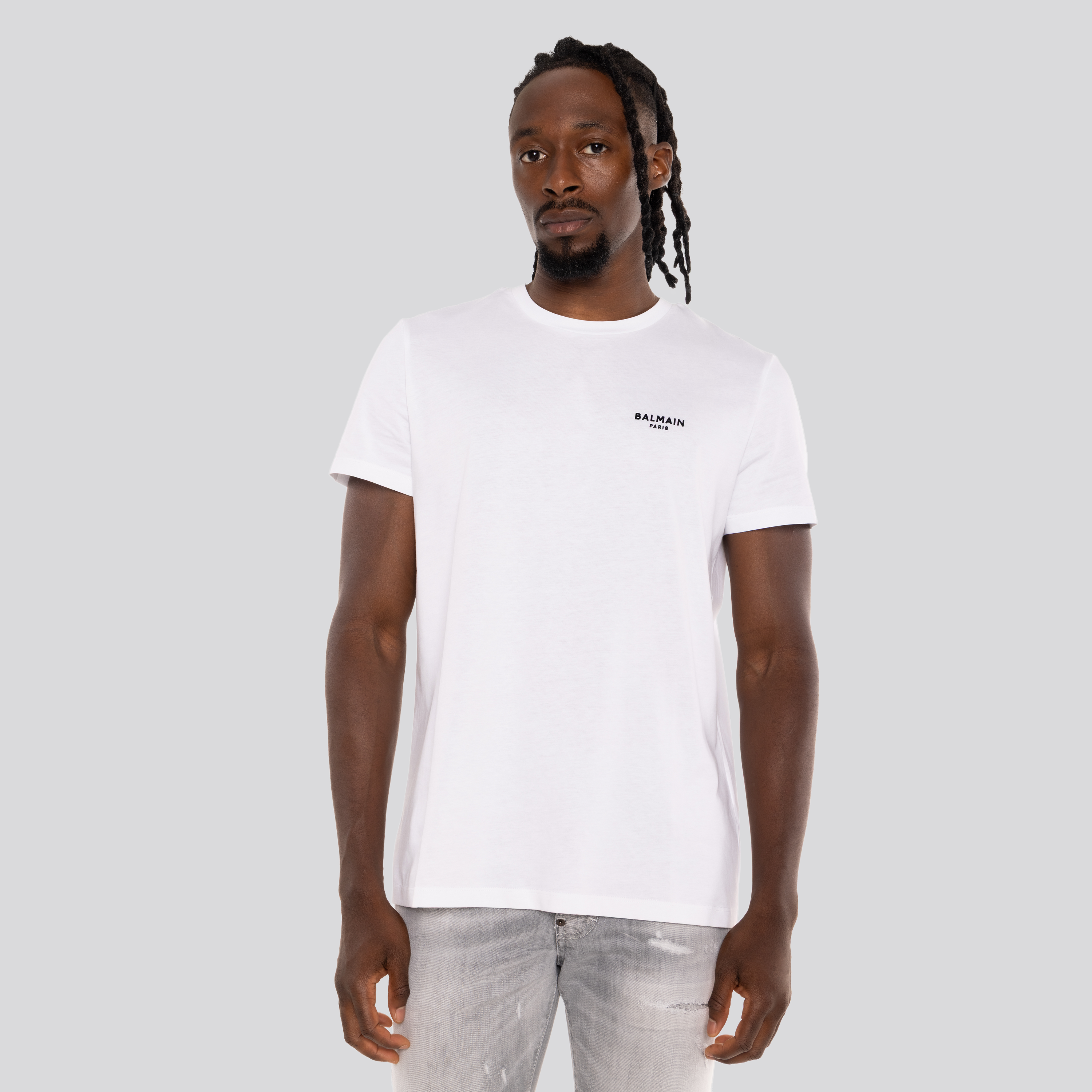 Camiseta Blanca Balmain Logo
