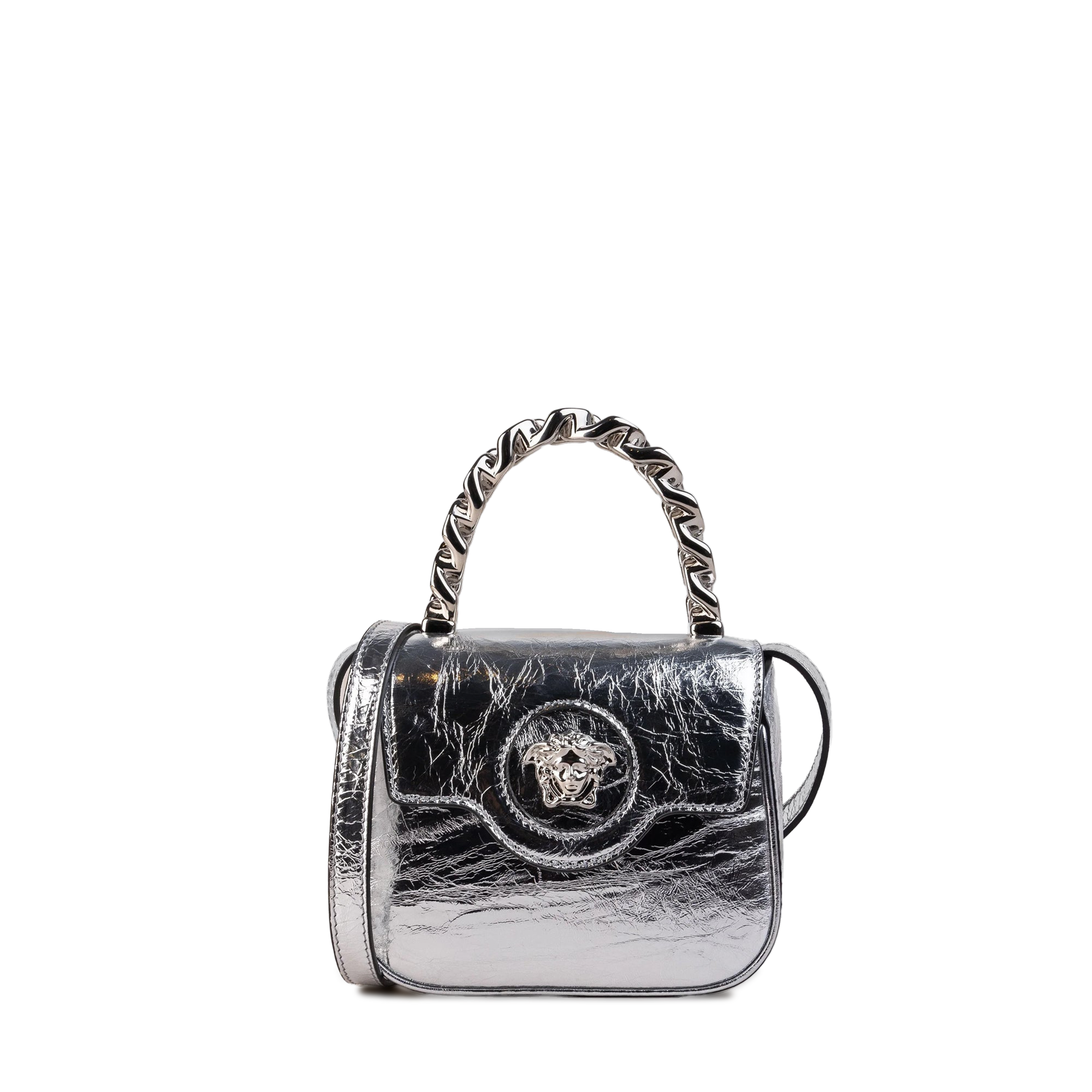 Cartera Plateado Versace Bag Silver La Medusa Metallic
