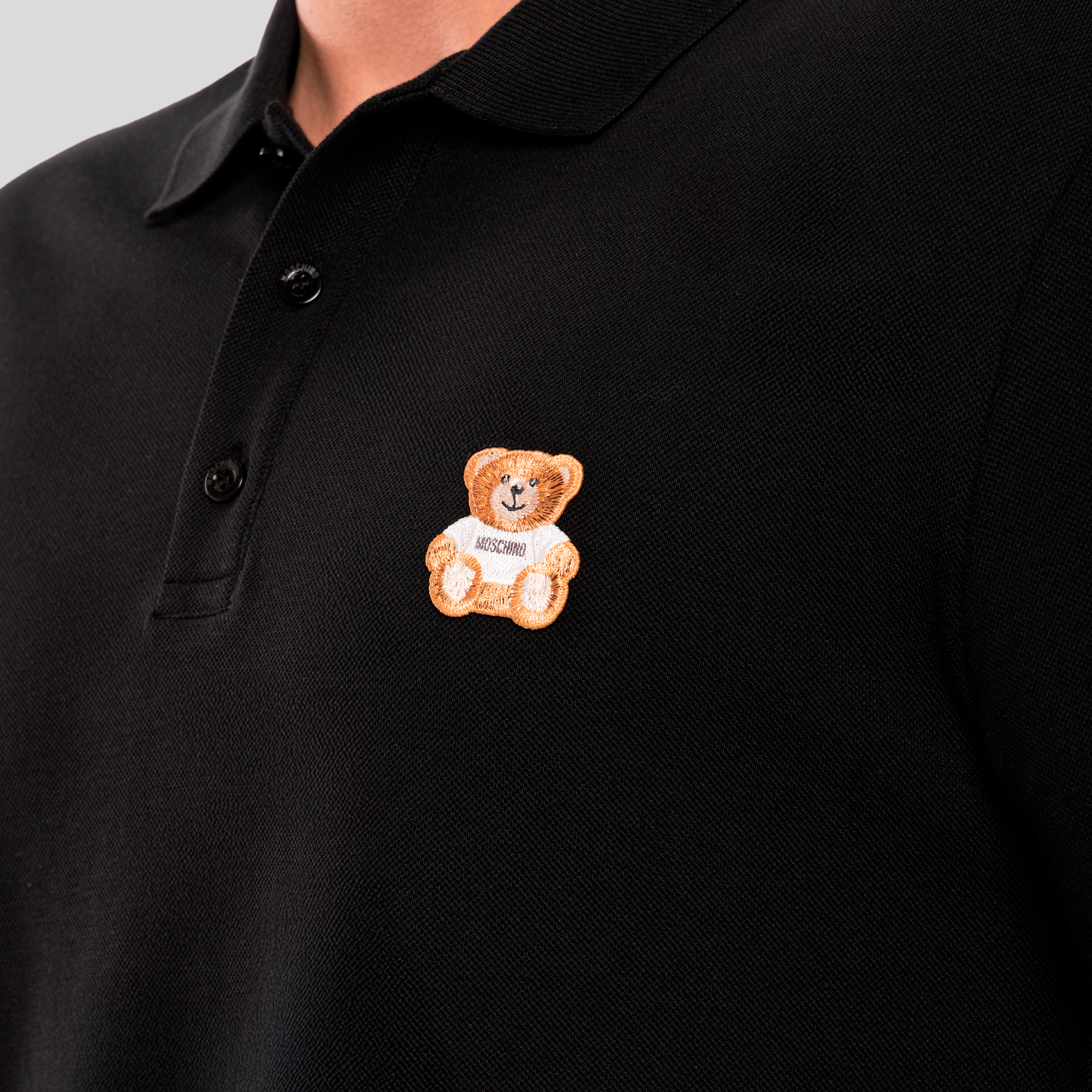 Camiseta Tipo Polo Negra Moschino Teddy