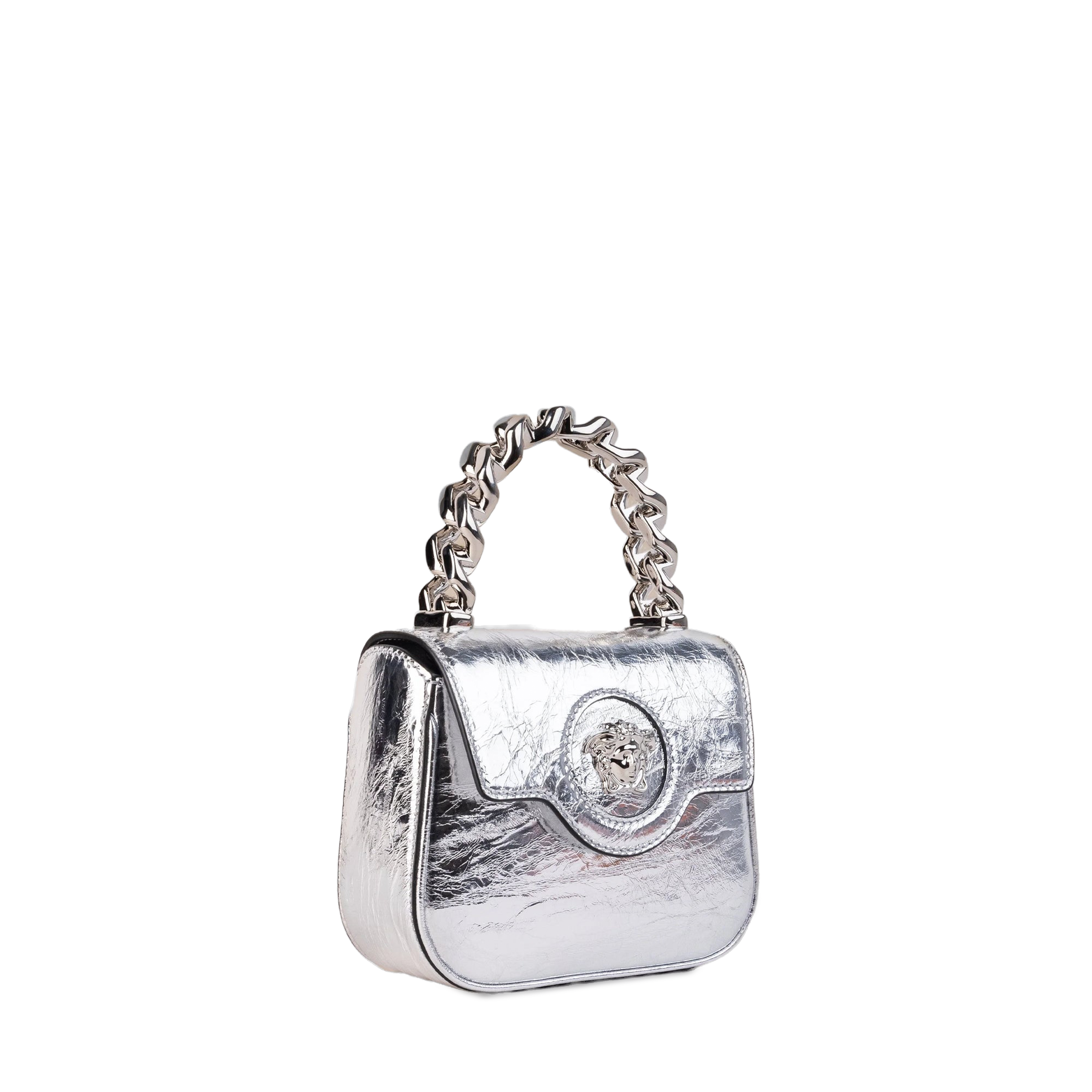 Cartera Plateado Versace Bag Silver La Medusa Metallic