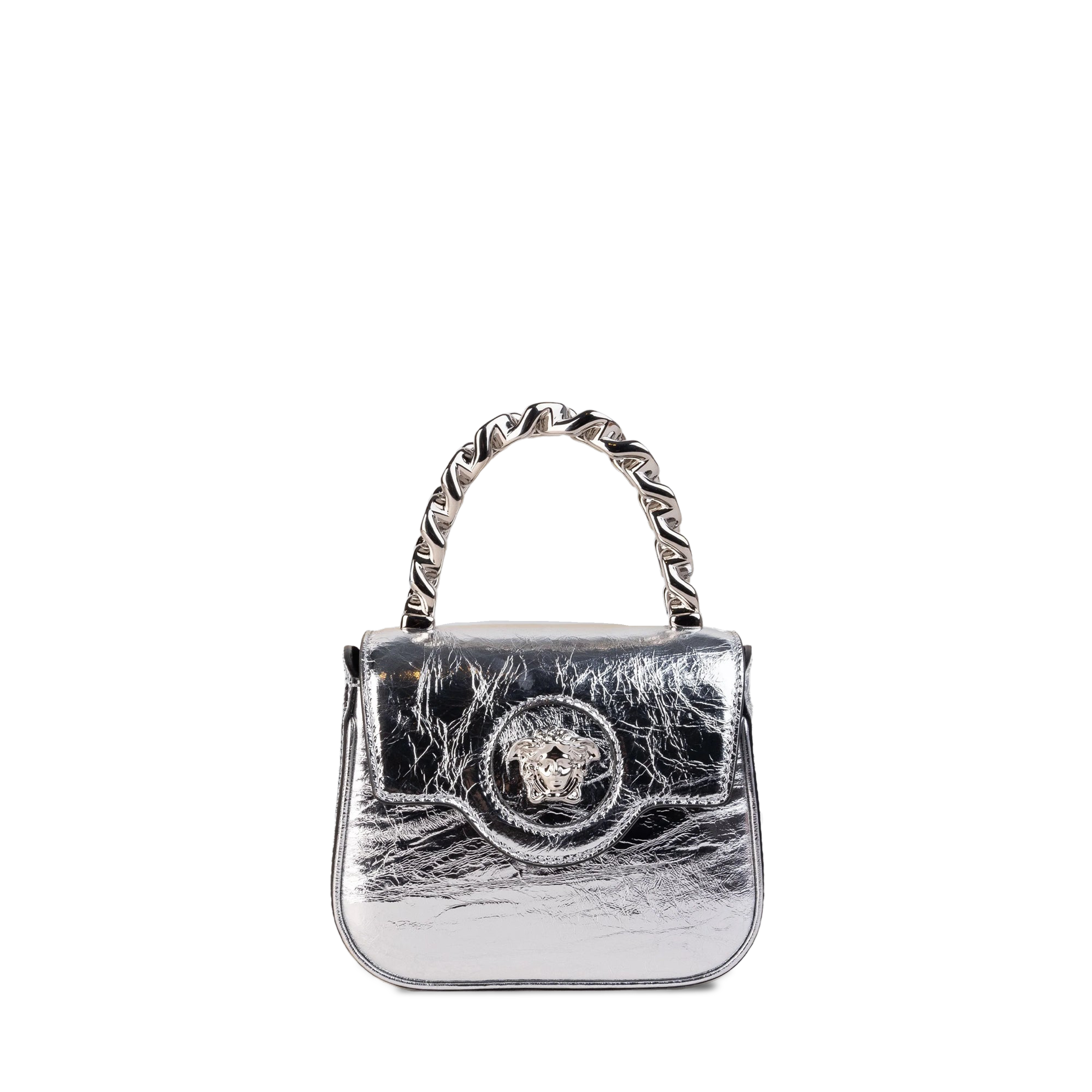 Cartera Plateado Versace Bag Silver La Medusa Metallic