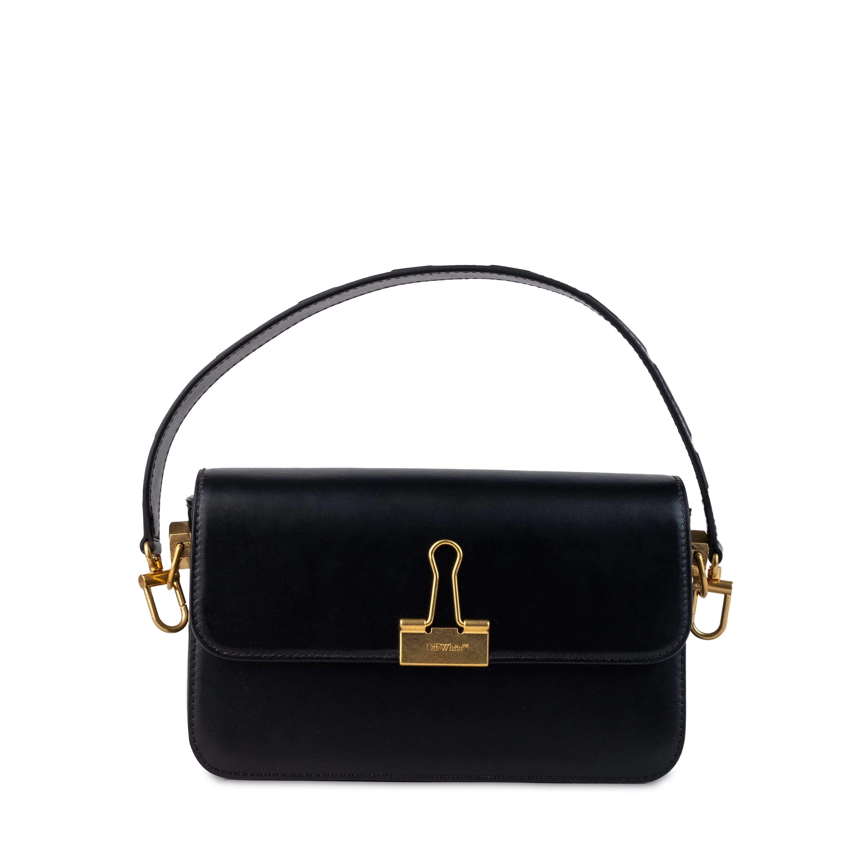 Cartera Negra Off-White Plain Binder Medium