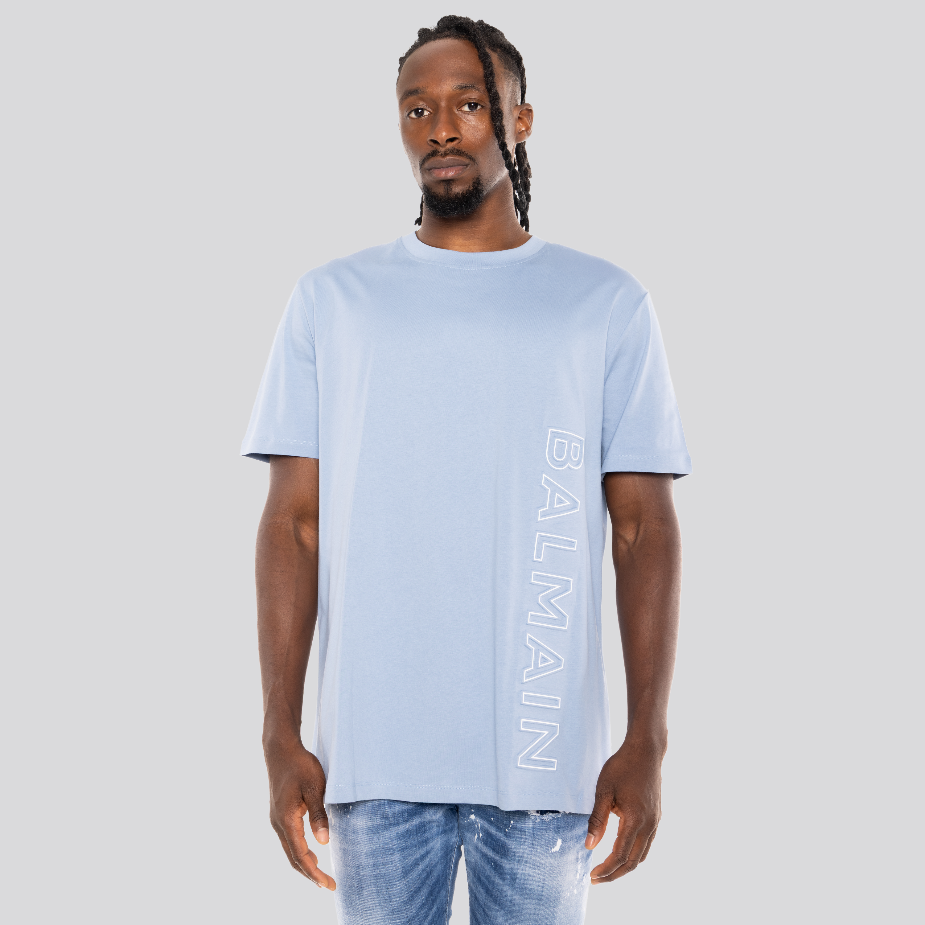 Camiseta Celeste Balmain Reflect Logo