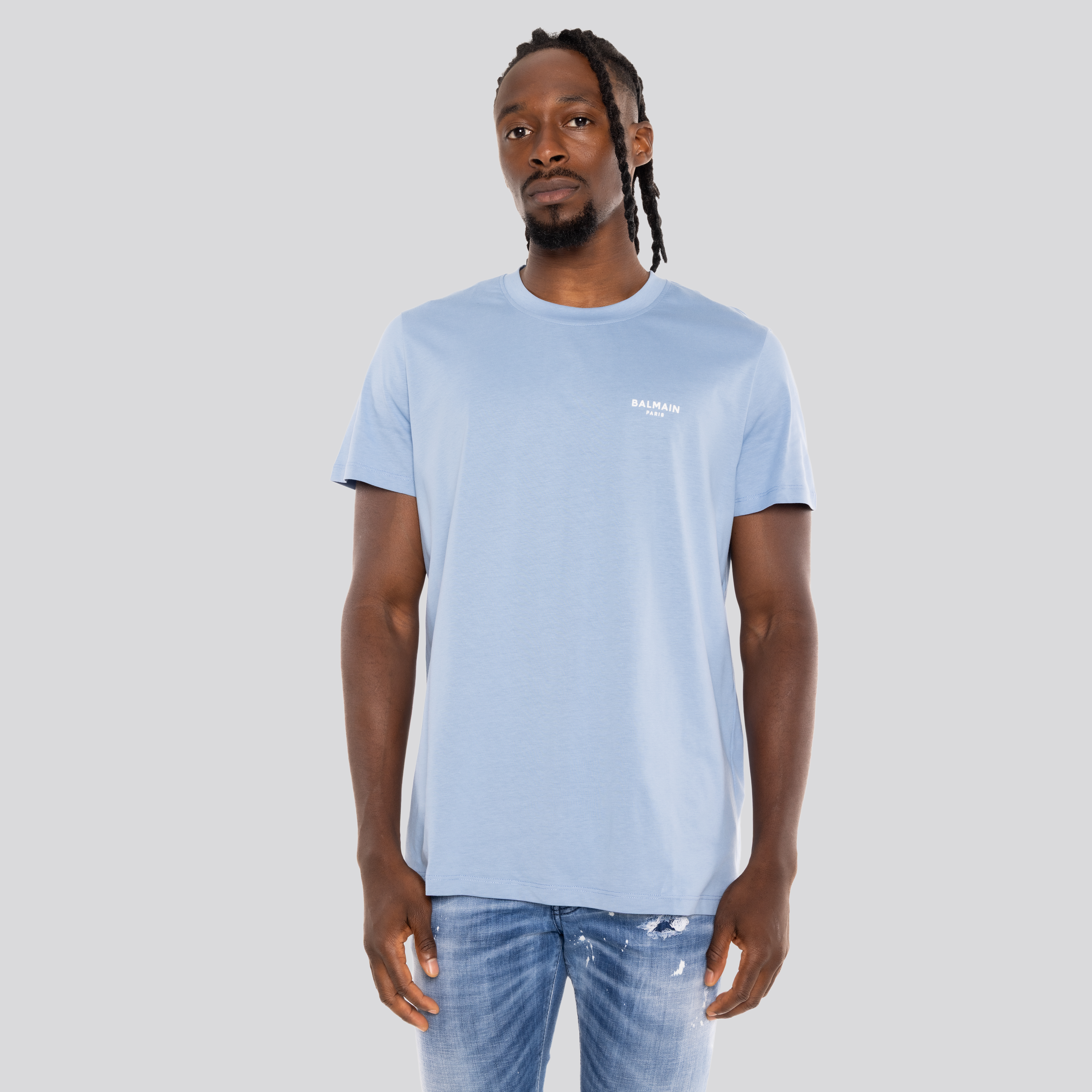 Camiseta Celeste Balmain Logo