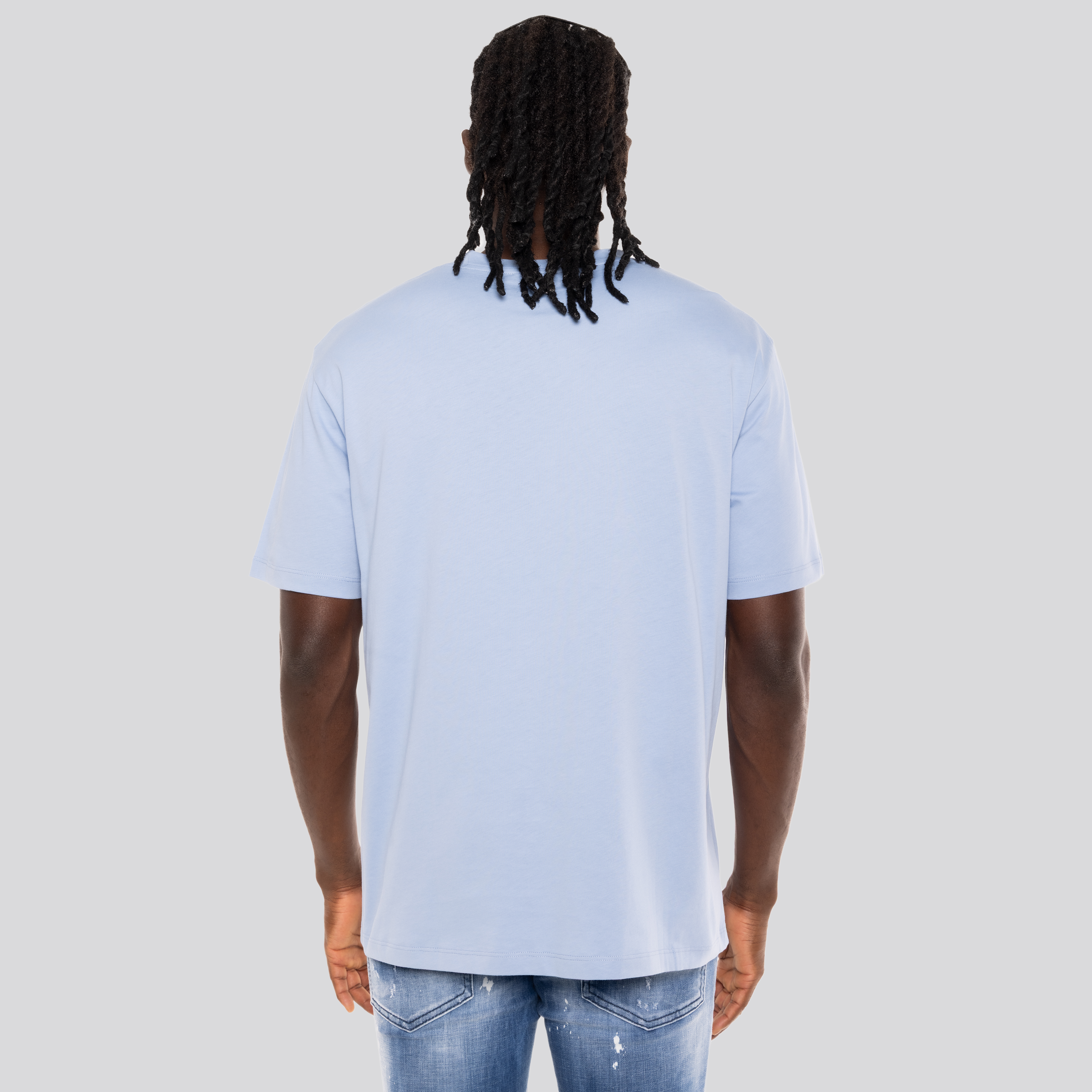 Camiseta Celeste Balmain Coin Flock