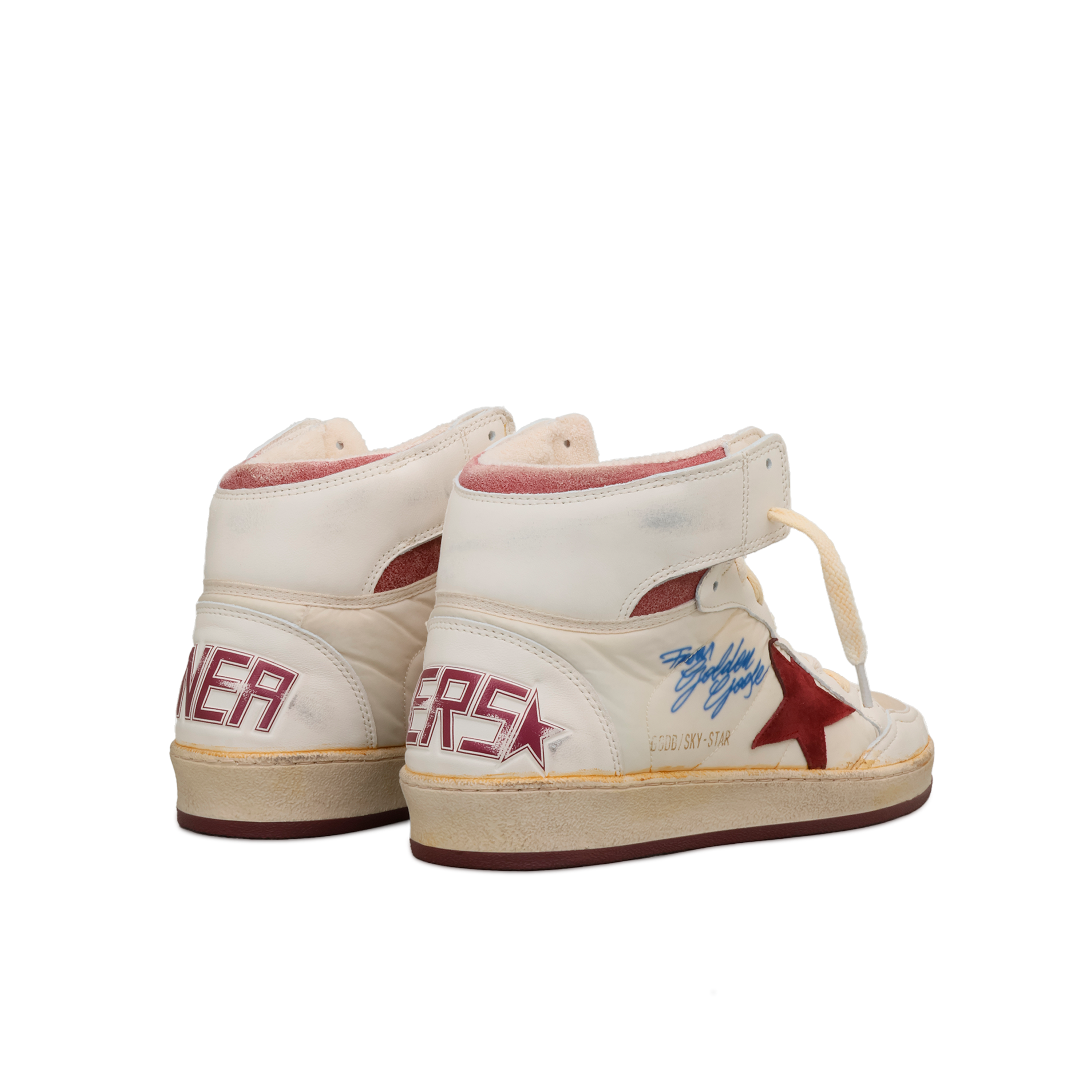 Botas Blancas Golden Goose Rojo Sky Star Nylon