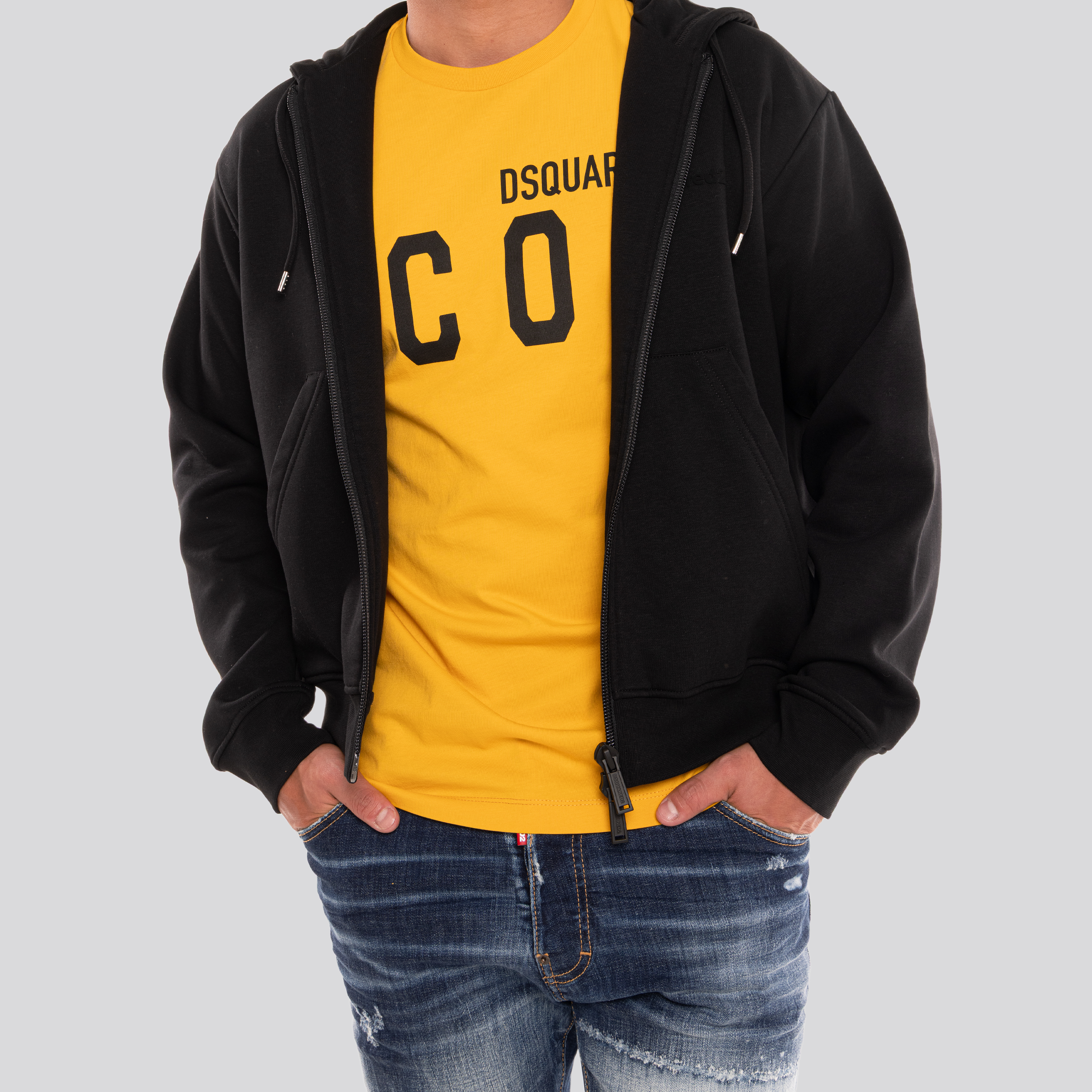 Chaqueta Negra Dsquared2 Zip