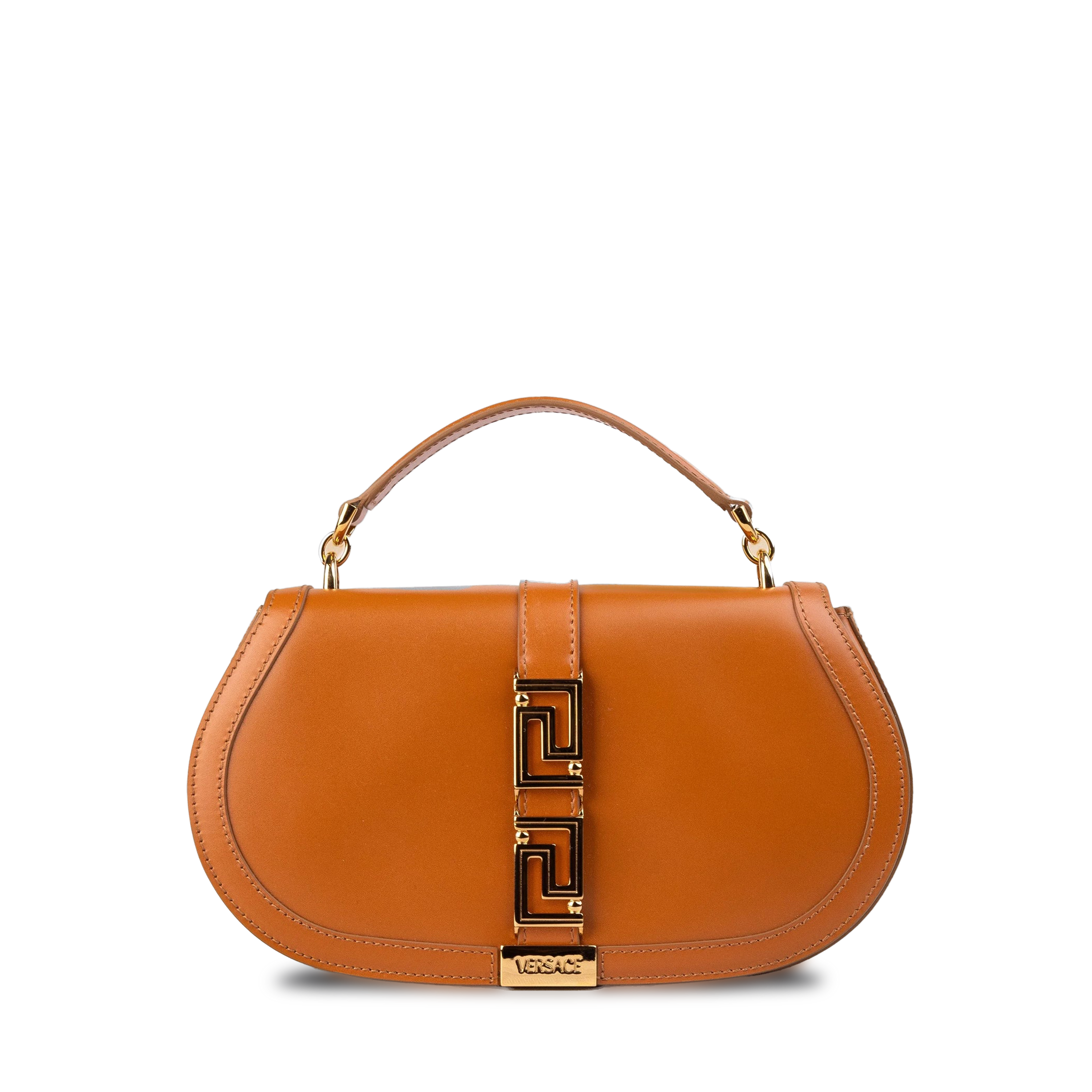 Cartera Café Versace Gold Greca Goddess